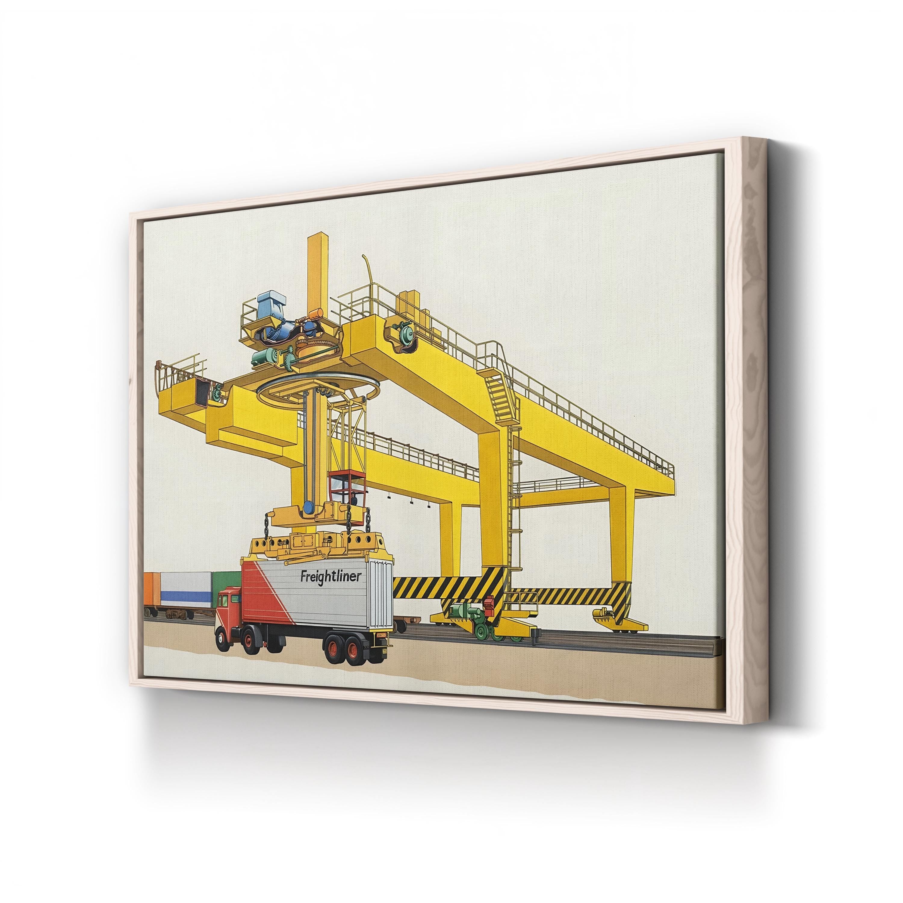 Giant Mobile Crane Wall Art – Industrial Engineering Illustration Canvas Print