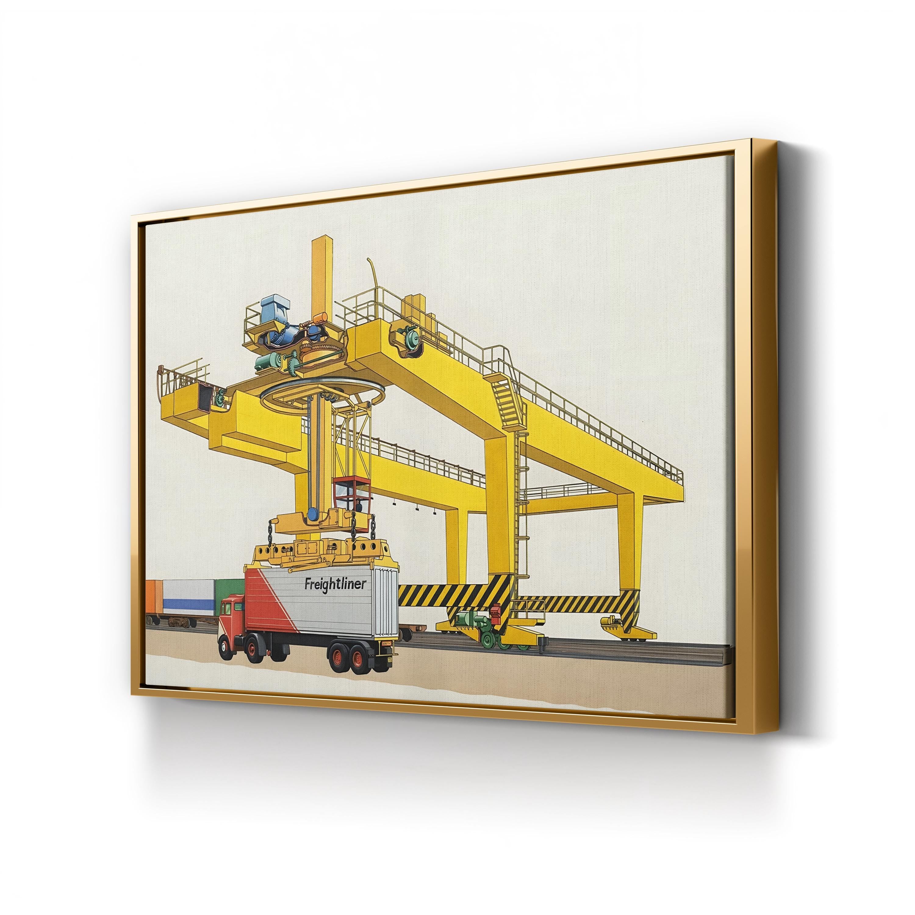 Giant Mobile Crane Wall Art – Industrial Engineering Illustration Canvas Print