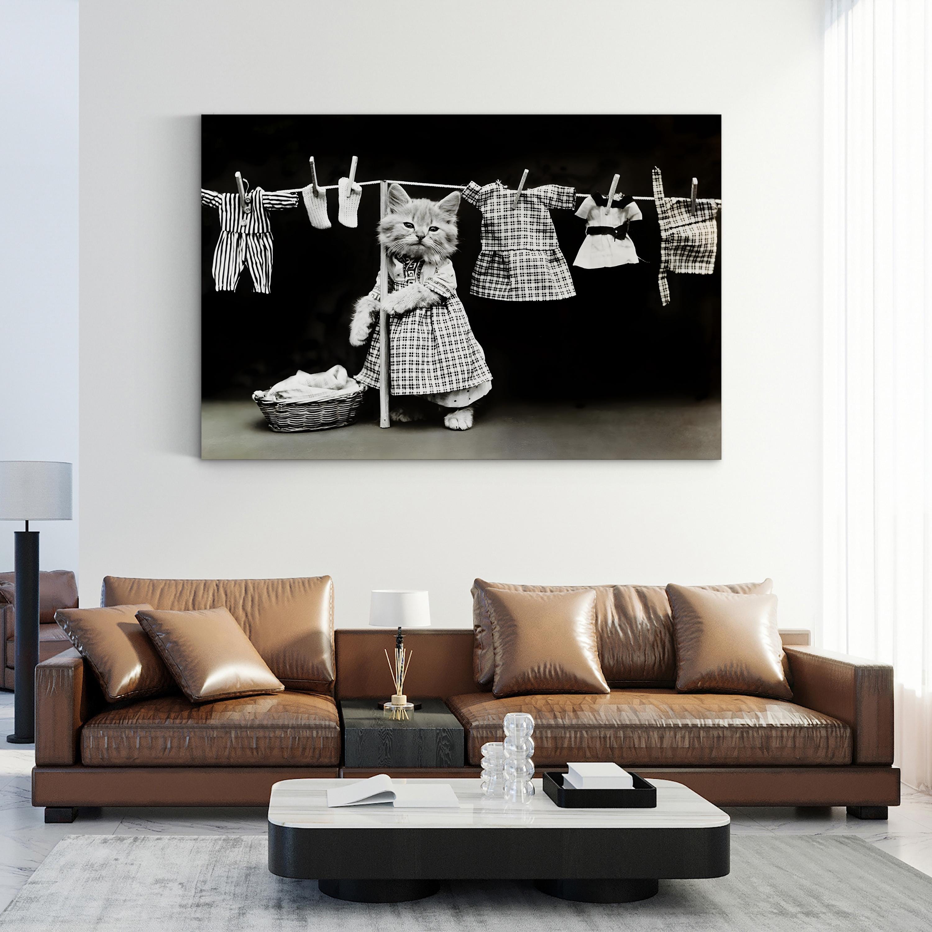 Hanging Up the Wash, 1914 – Harry Whittier Frees Wall Art | Vintage Photography Canvas Print