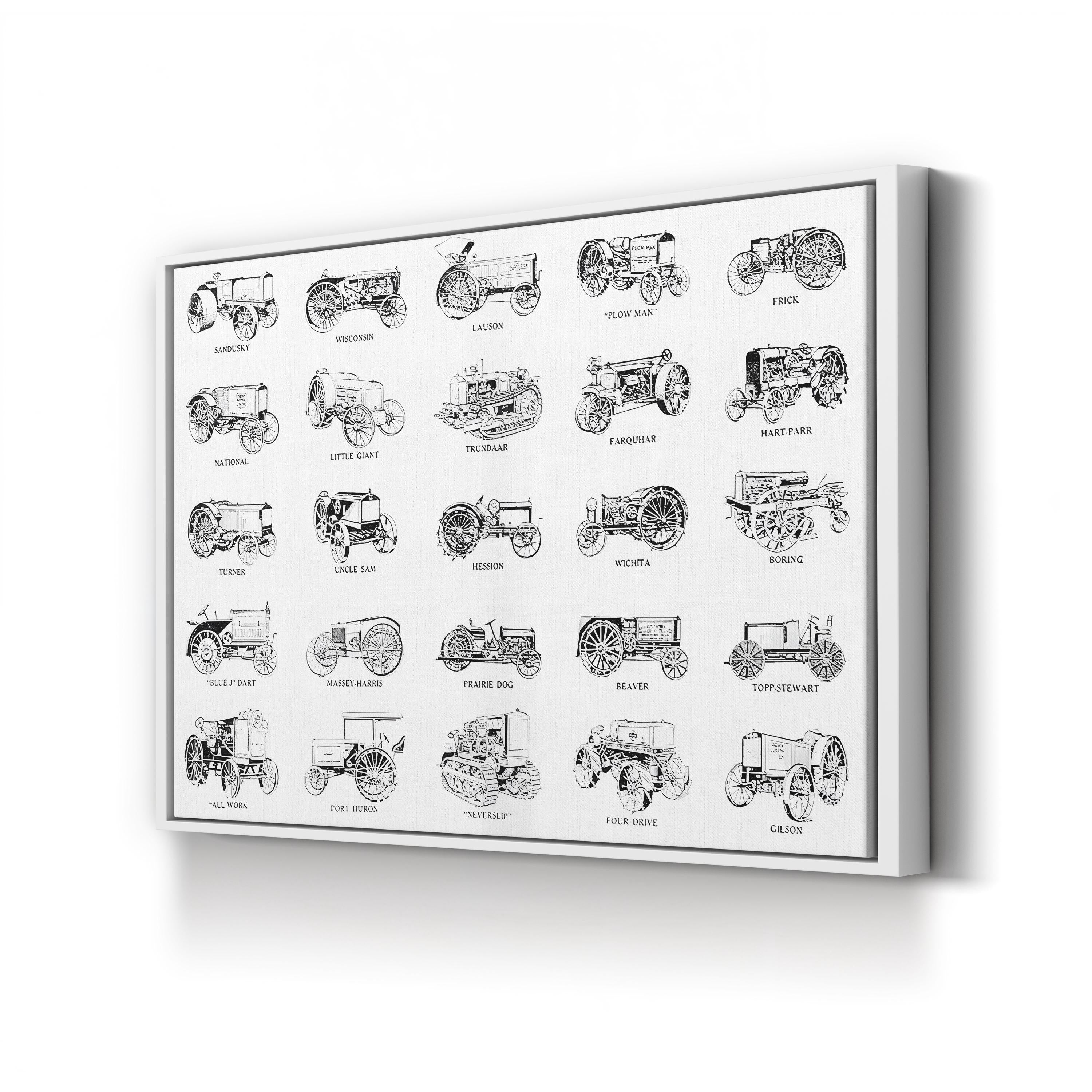 Vintage Tractor Frontier – Period Illustration Wall Art | Western Landscape Canvas Print