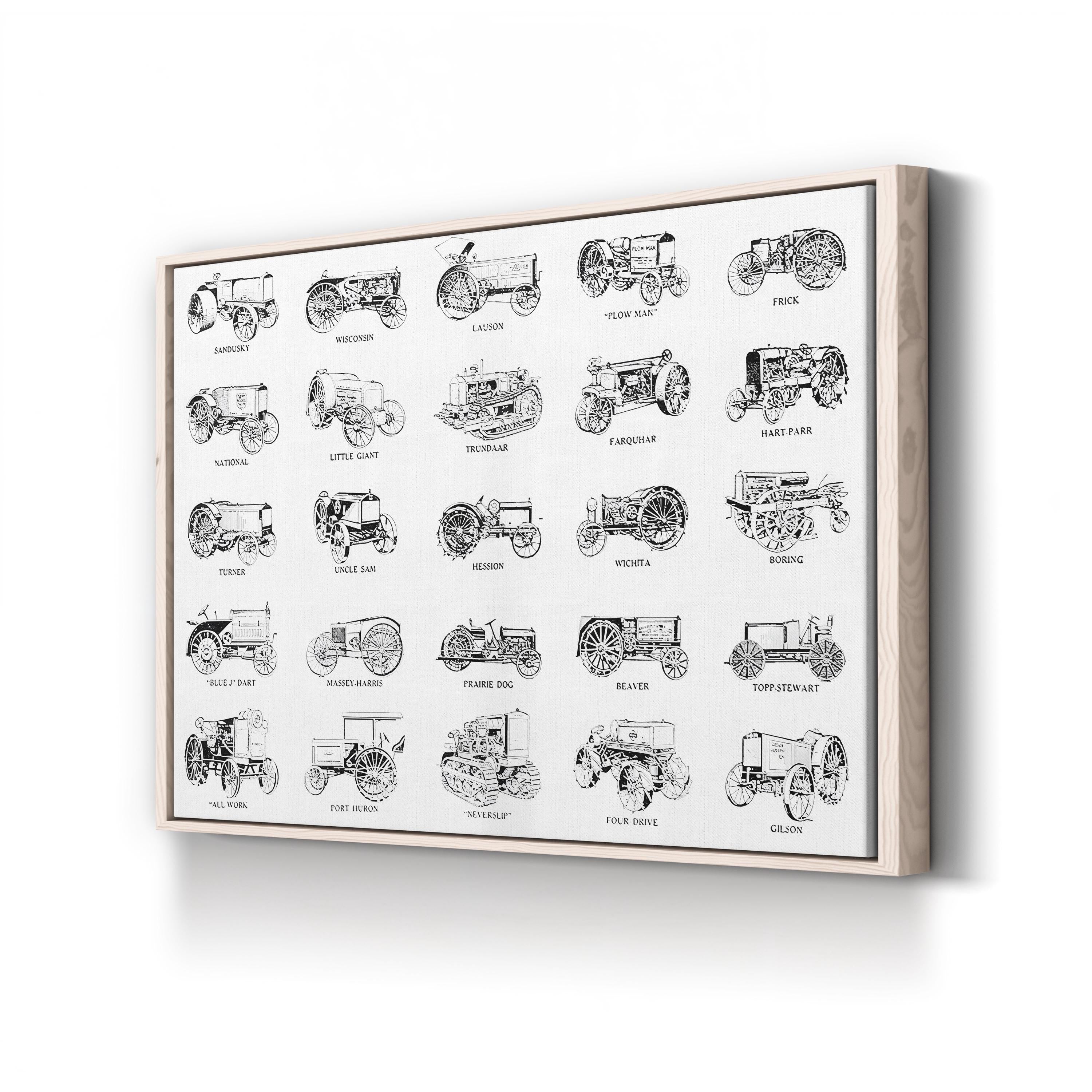 Vintage Tractor Frontier – Period Illustration Wall Art | Western Landscape Canvas Print