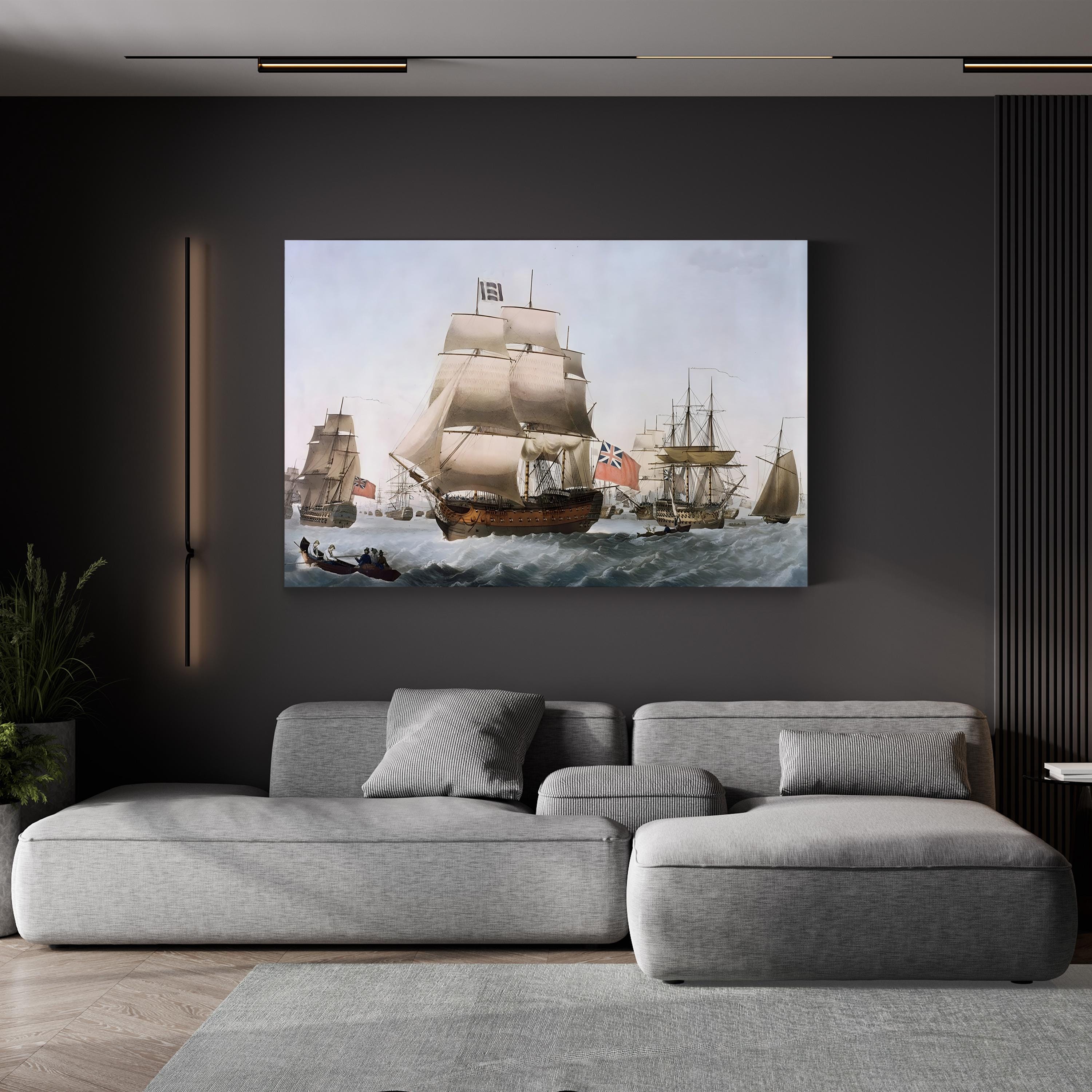 HMS Victory, 1806 British Warship Canvas Wall Art | English School Naval Painting
