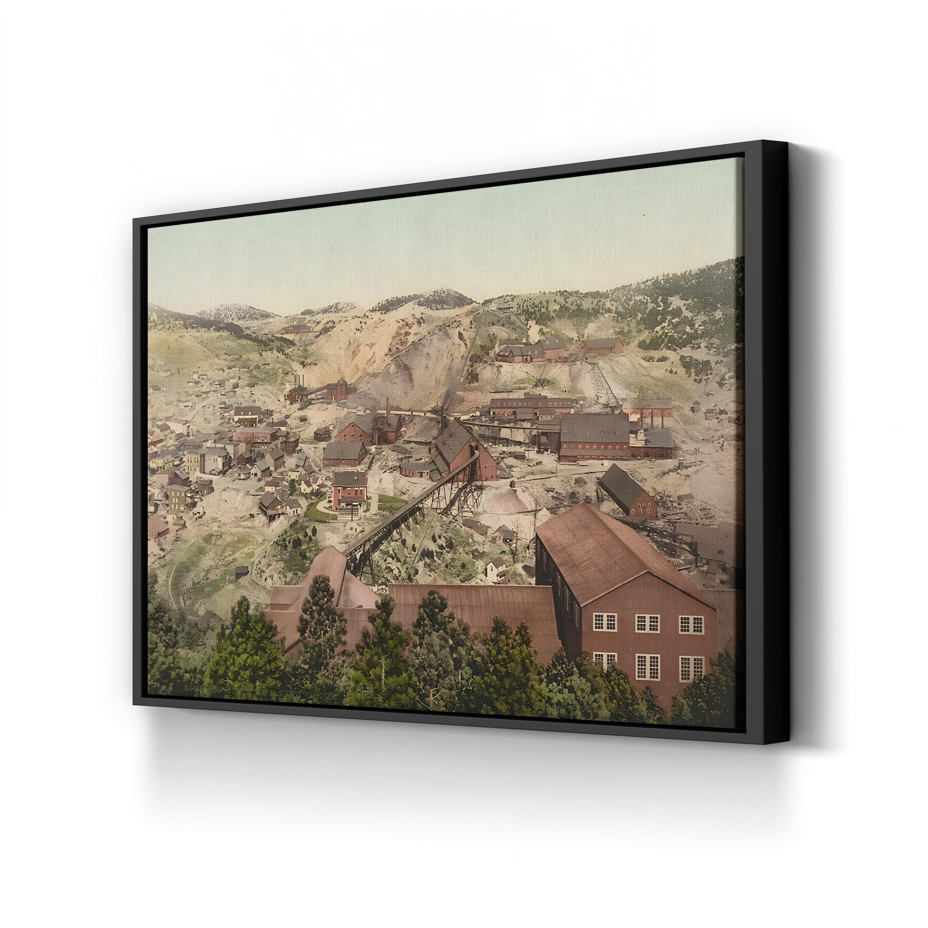 Homestake Gold Mine, c.1900 Wall Art | Historic Mining Landscape of Lead City, South Dakota