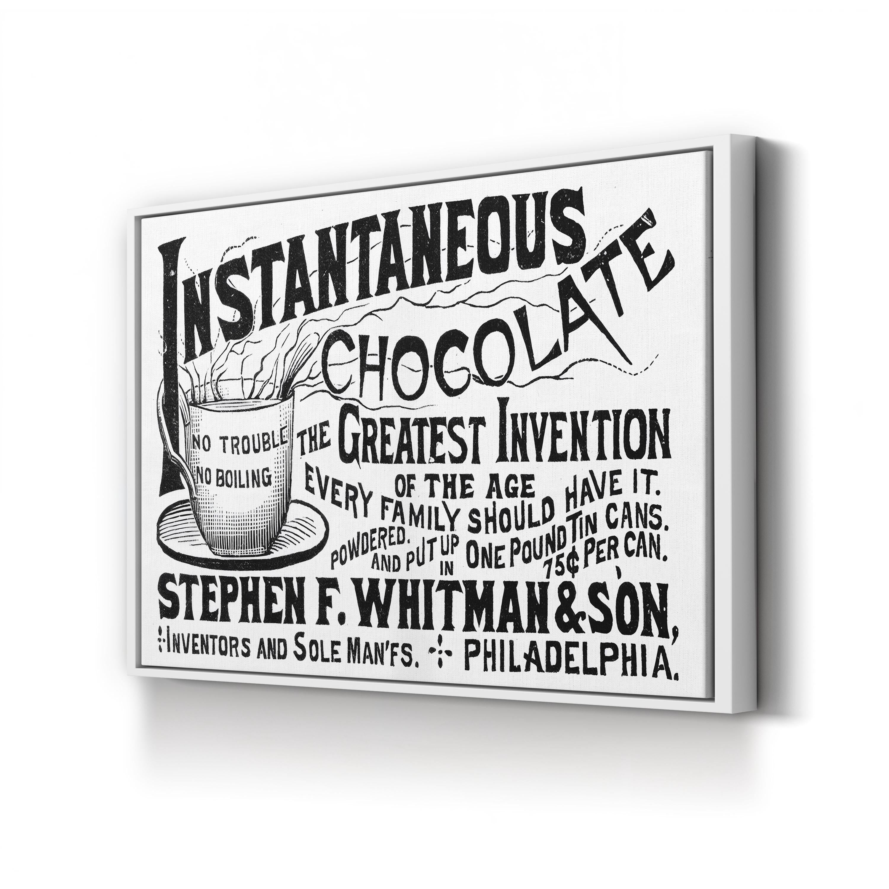 1893 Vintage Hot Chocolate Advertisement Wall Art