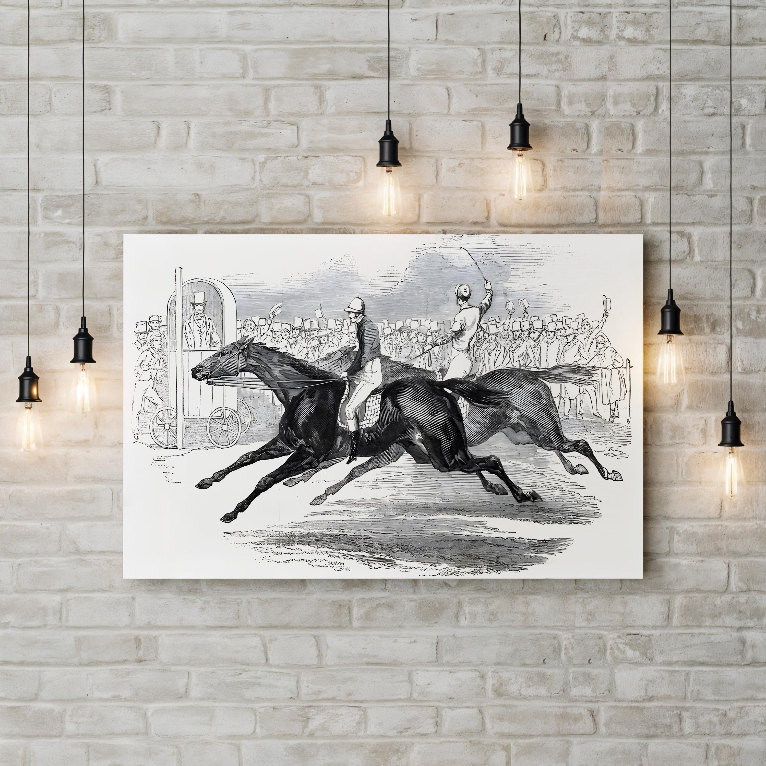 Ugly Buck Racehorse Canvas Print: 19th Century Equestrian Art