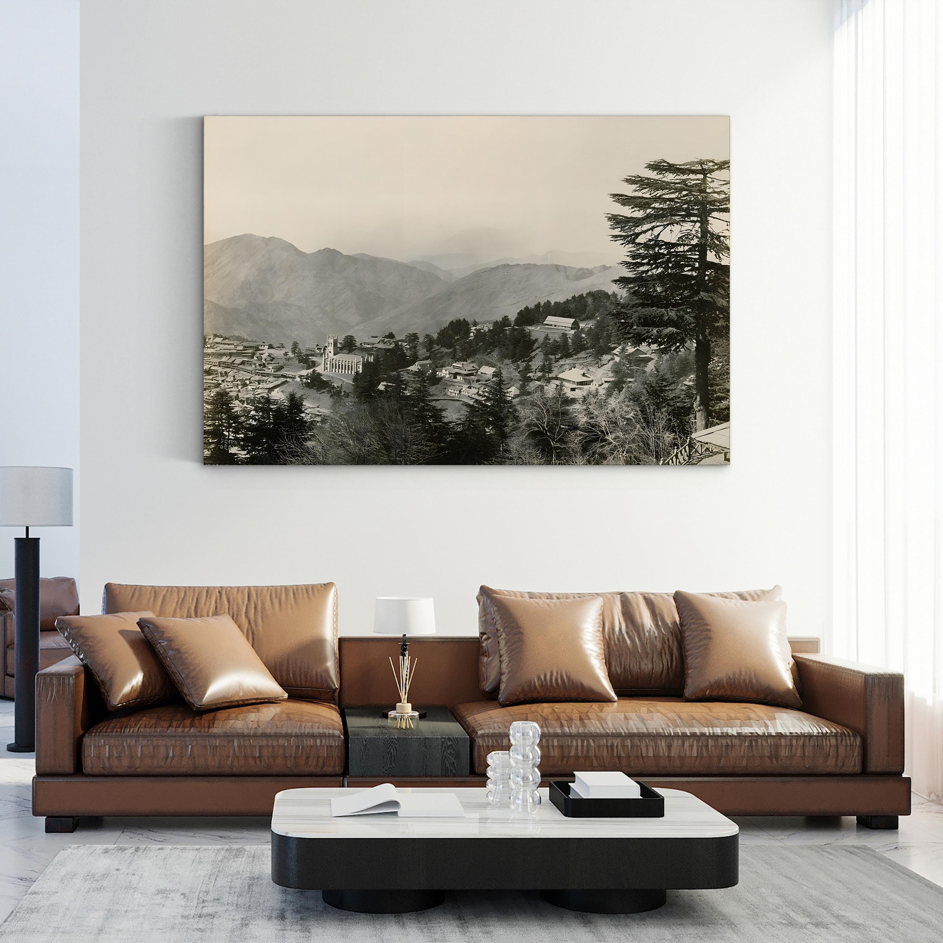 Shimla, India Himalayas – Vintage Photography Wall Art | 19th-Century Canvas Print