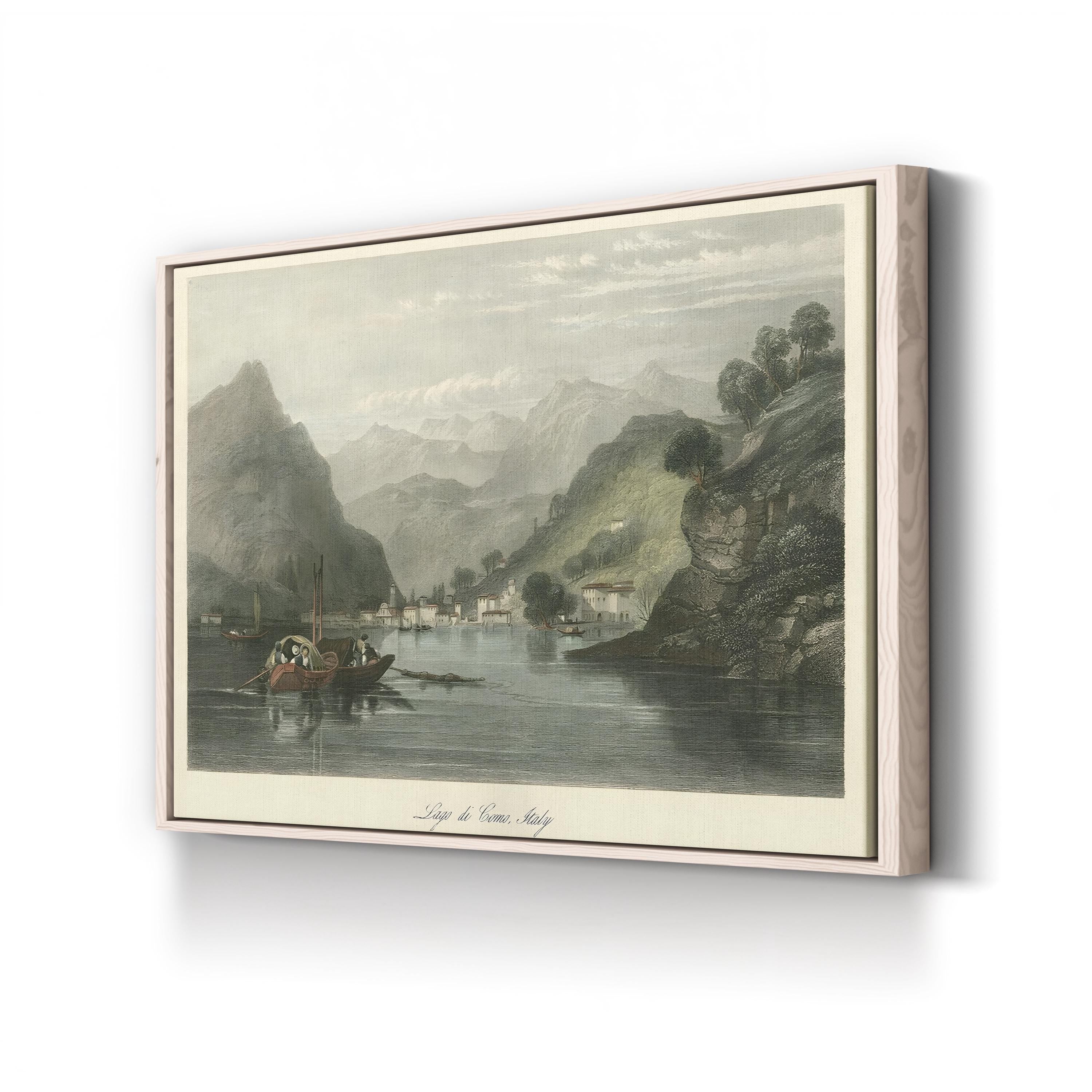 Lago di Como, Italy Wall Art by W. L. Leitch | 19th-Century Romantic Lake Landscape Canvas Print