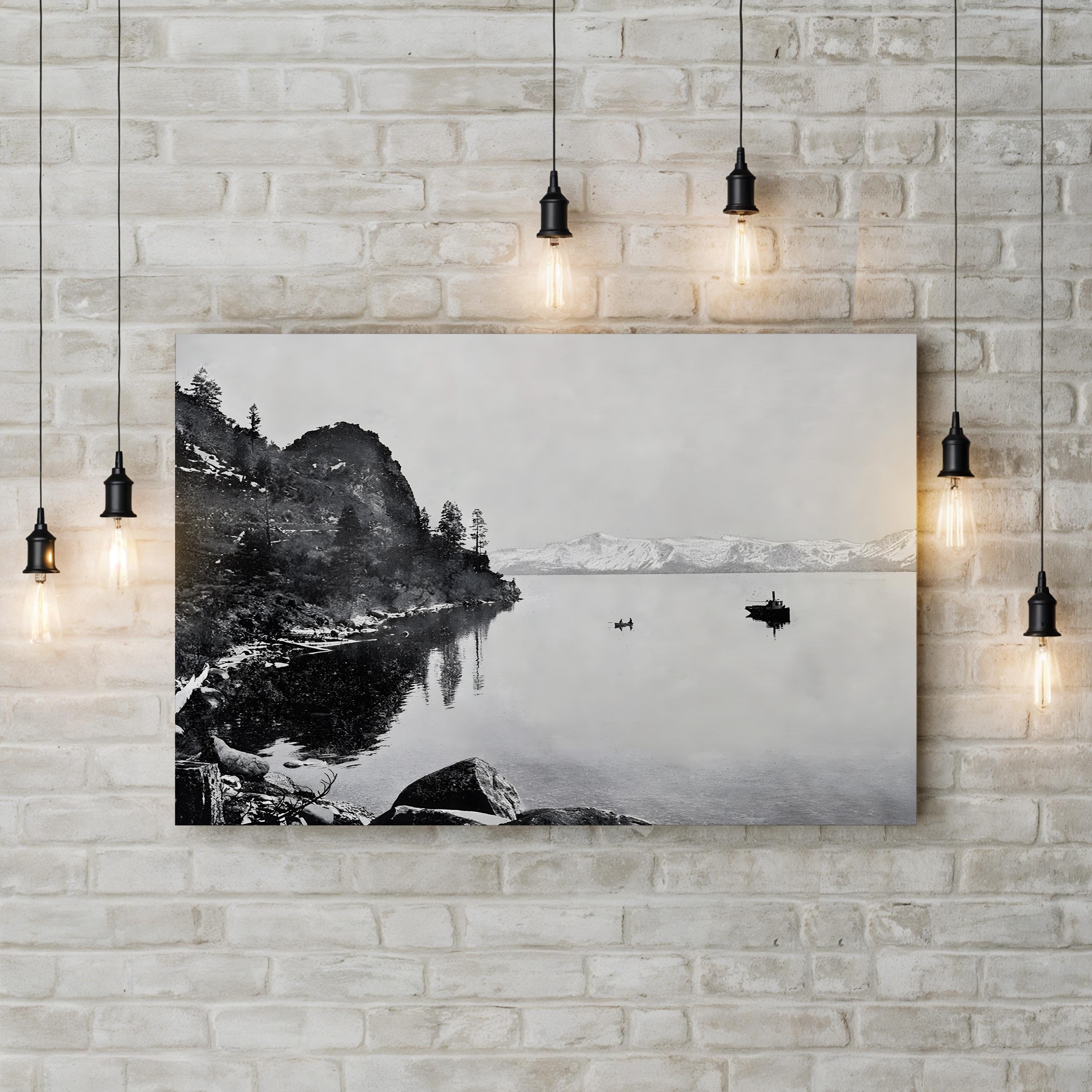Lake Tahoe, 1890s – Vintage Photography Wall Art | Mountain Landscape Canvas Print