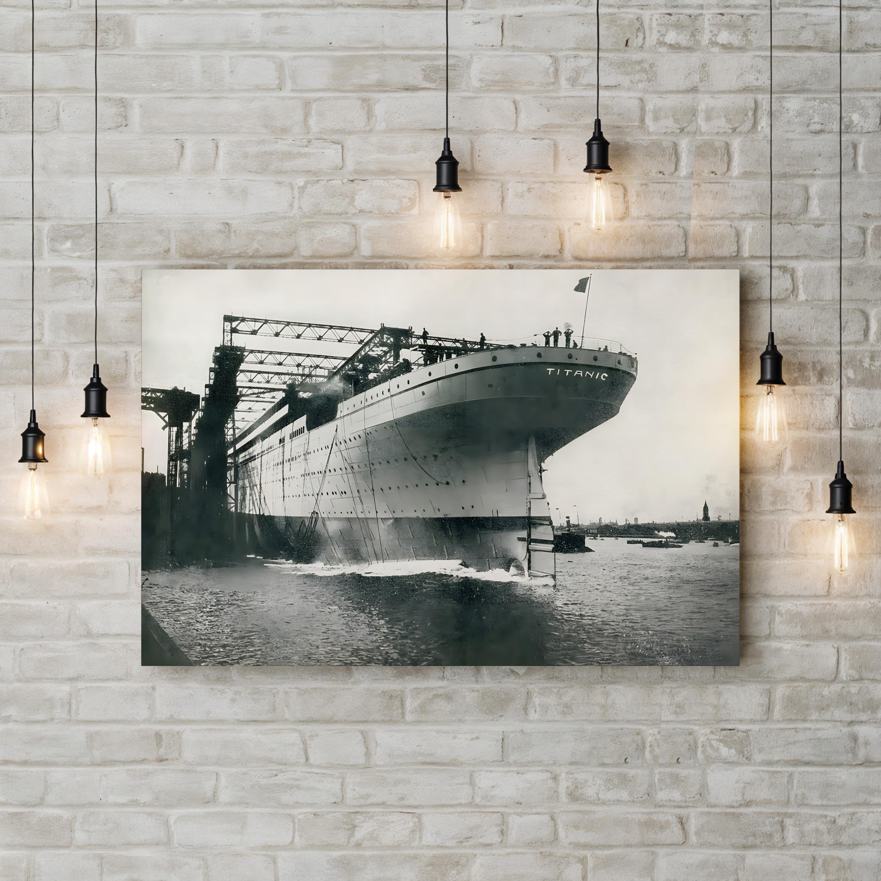 Titanic Launch Canvas Print – 1911 Belfast Historic Maritime Photography
