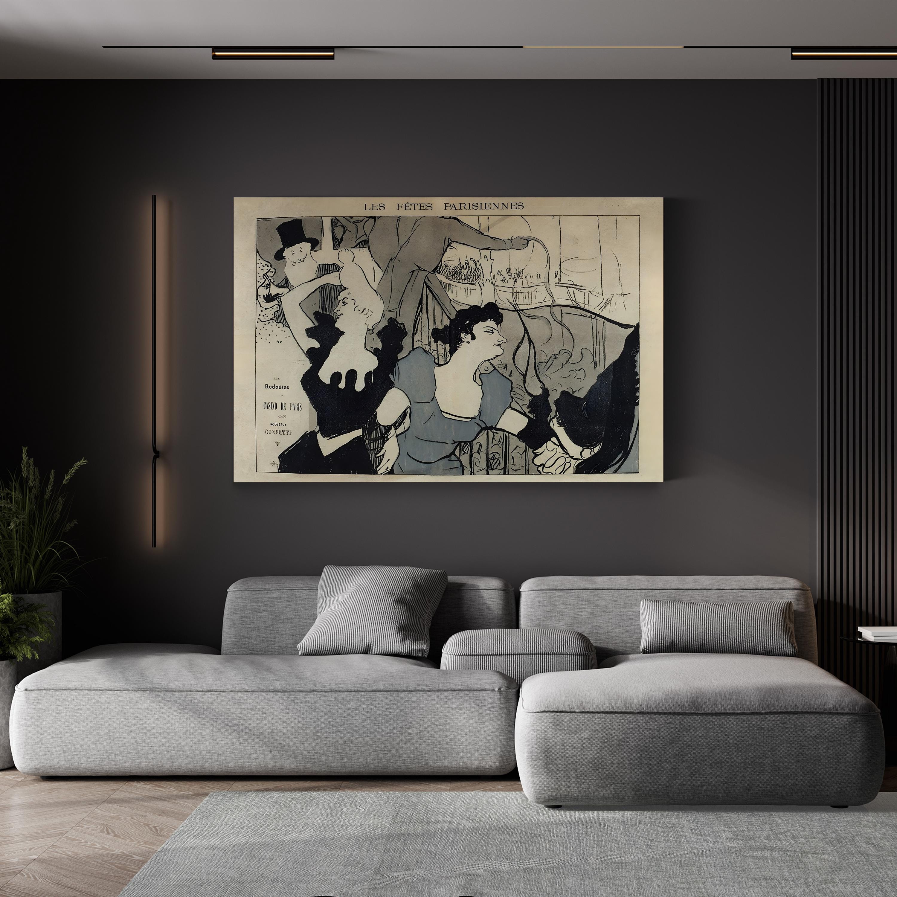 Lautrec Les Fêtes Parisiennes Wall Art | French Poster Illustration Canvas