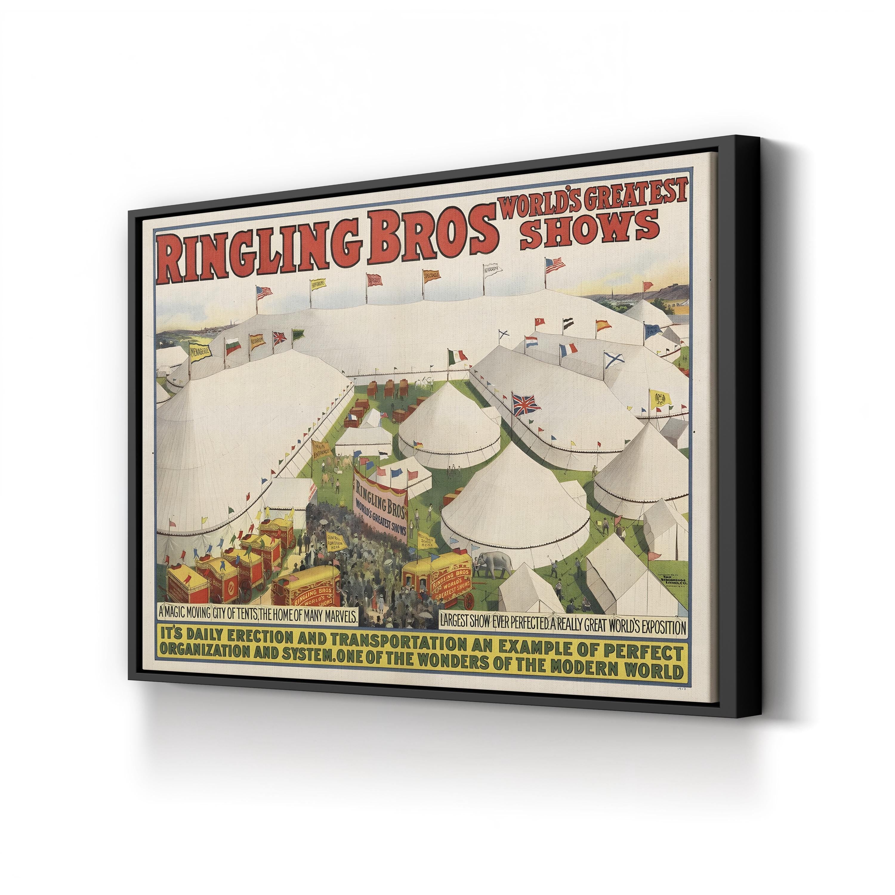 Vintage 1913 Circus Poster – Period Illustration Wall Art | Historic Americana Canvas Print