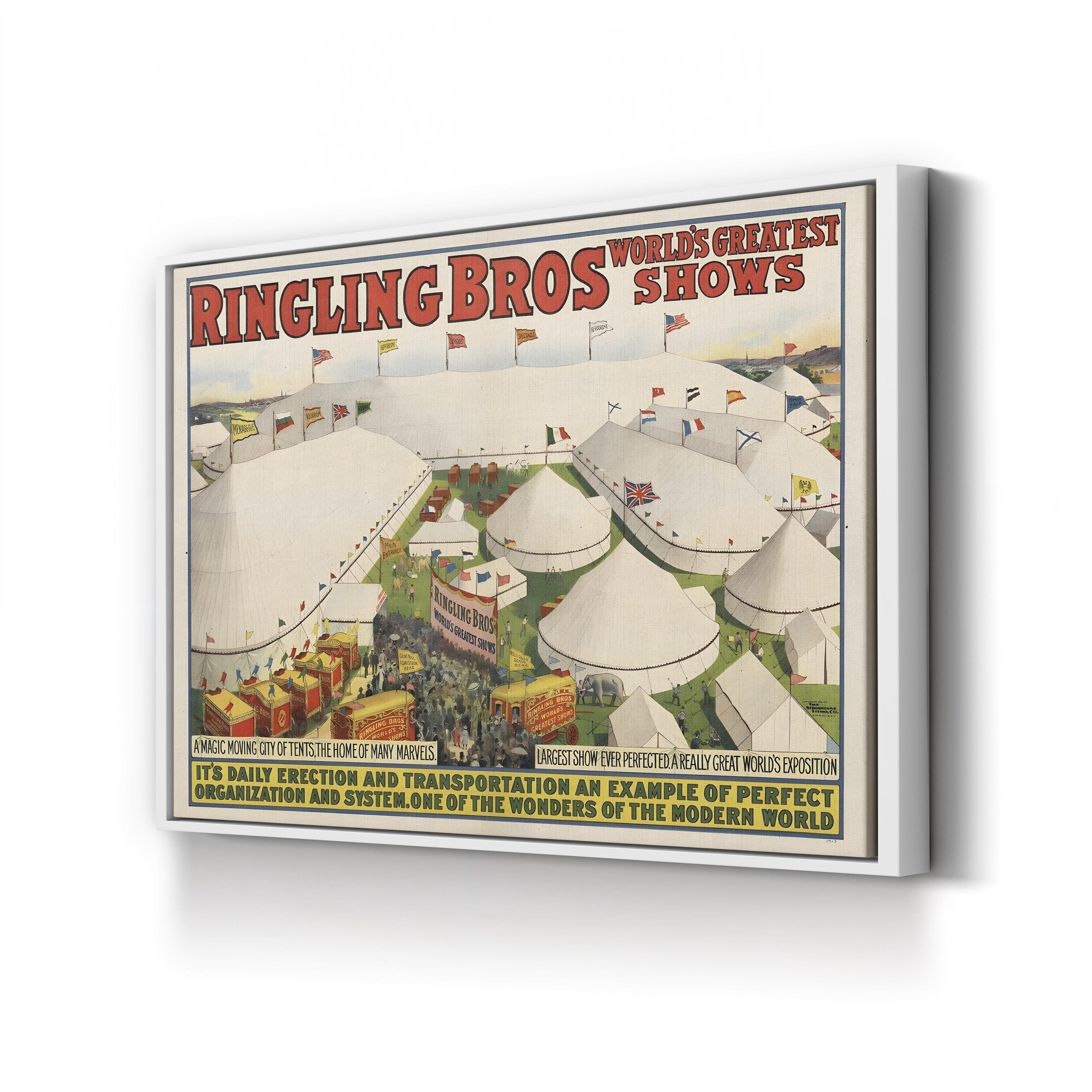 Vintage 1913 Circus Poster – Period Illustration Wall Art | Historic Americana Canvas Print