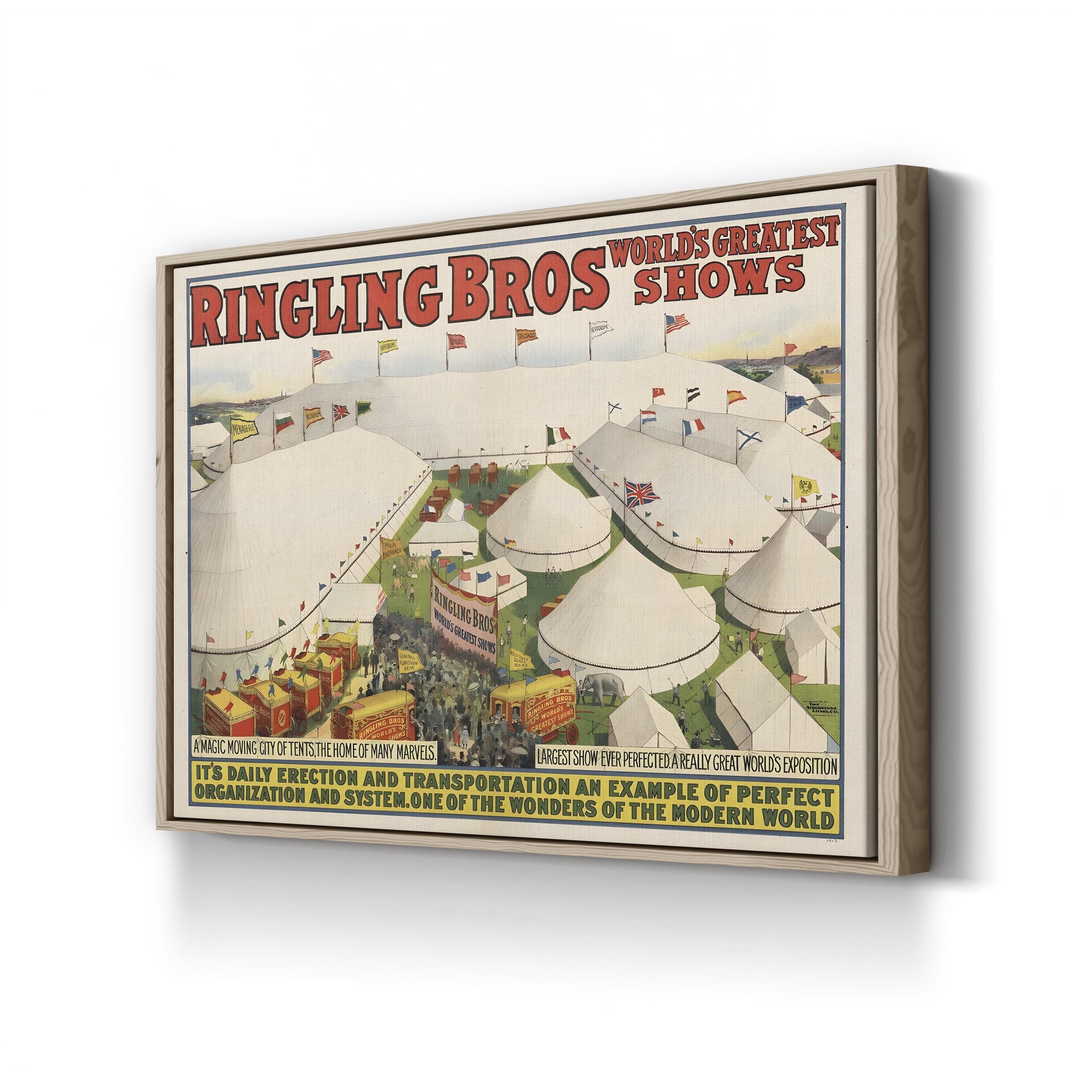 Vintage 1913 Circus Poster – Period Illustration Wall Art | Historic Americana Canvas Print