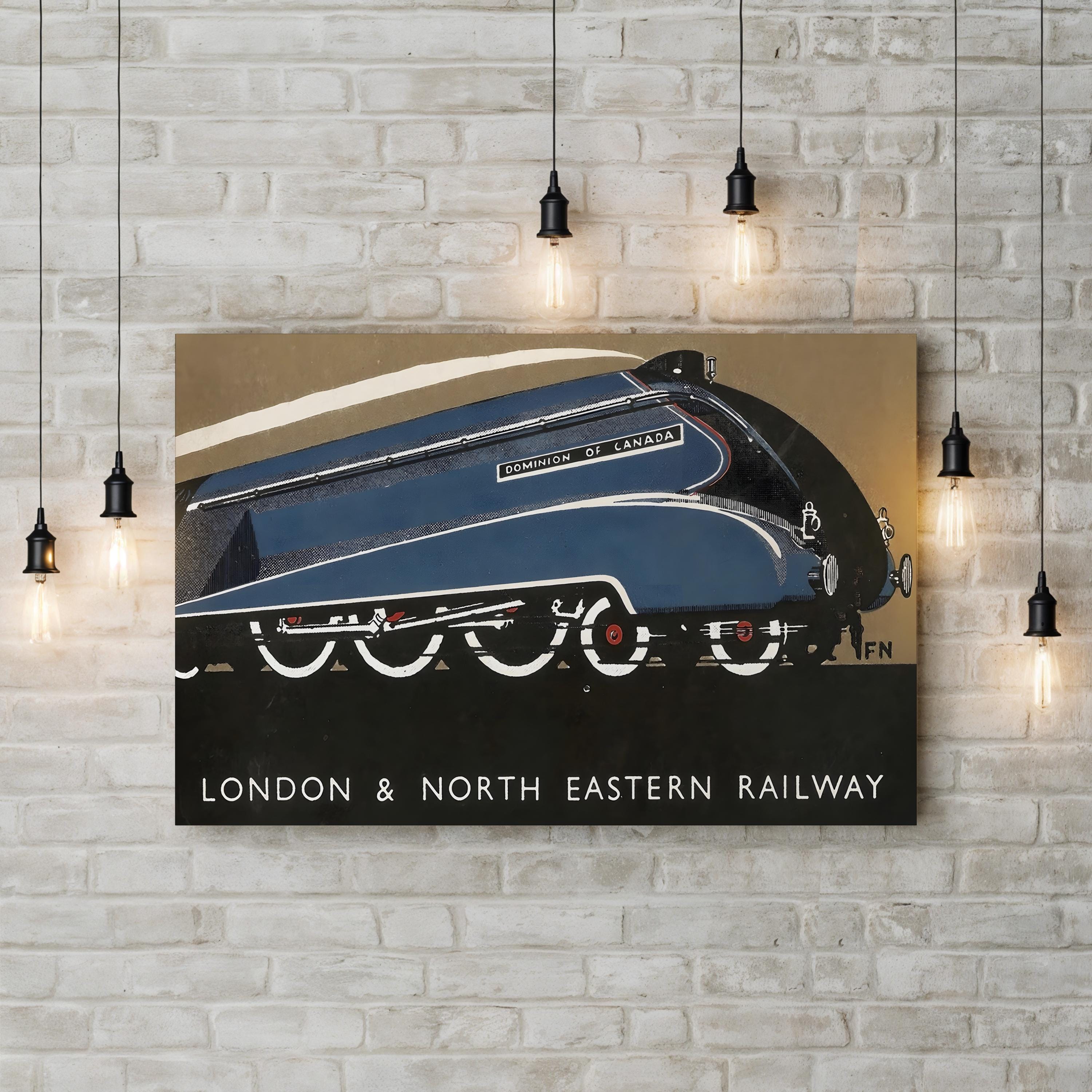 LNER Streamliner, 1930s – Period Illustration Wall Art | Art Deco Travel Canvas Print