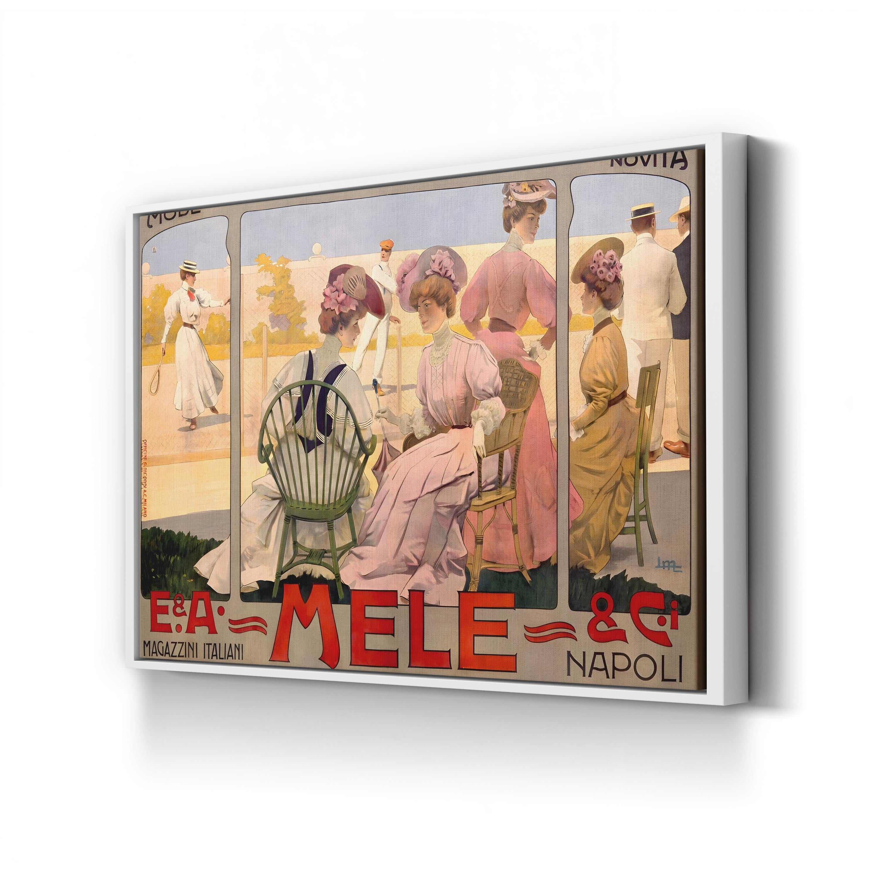 Mele Tennis Fashion Poster – Period Illustration Wall Art | Vintage Italian Canvas Print