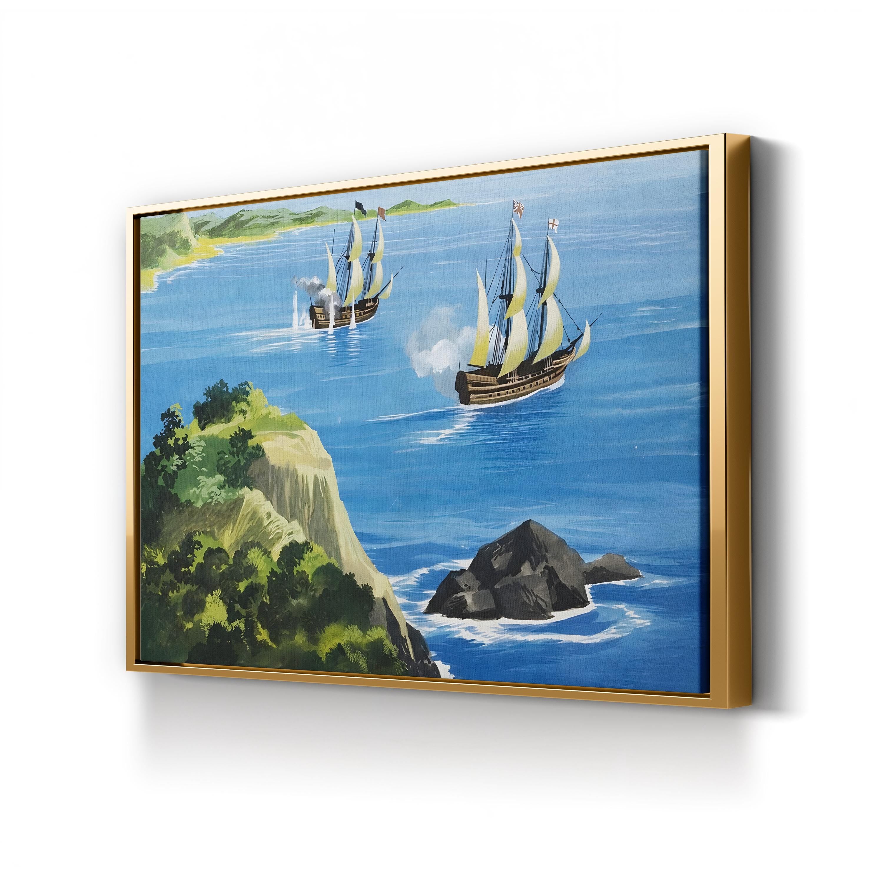 Men of the Jolly Roger – Period Illustration Wall Art | Vintage Pirate Ship Canvas Print