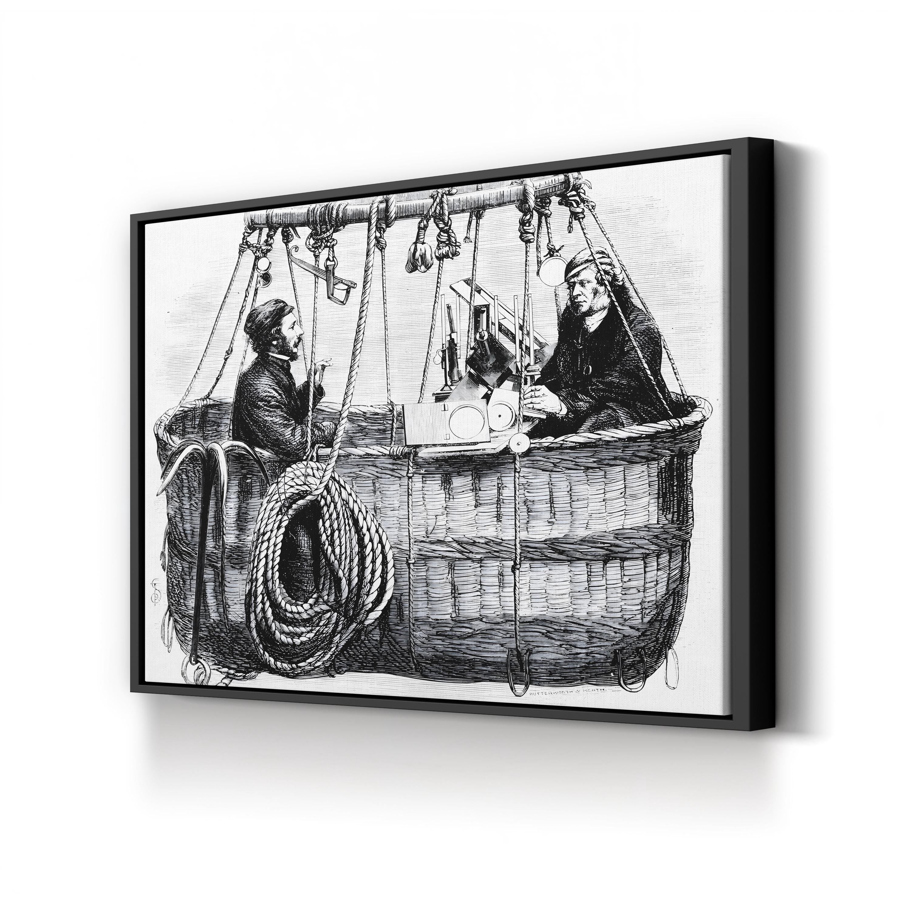 Scientific Balloon Ascent 1864 – Period Illustration Wall Art | Vintage Aeronautics Canvas Print