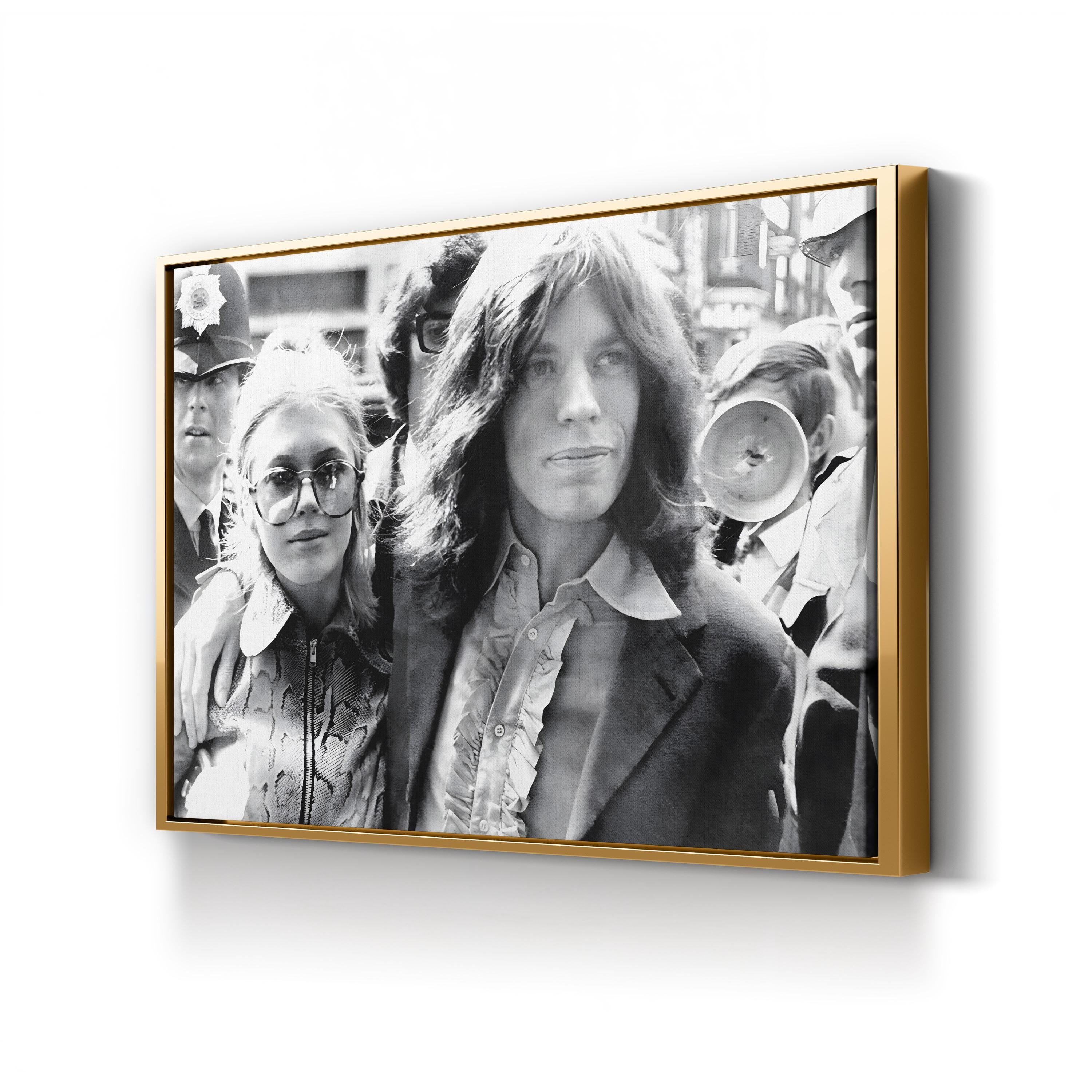 Mick Jagger & Marianne Faithfull 1969 – Vintage Photography Wall Art | Black & White Music Canvas Print