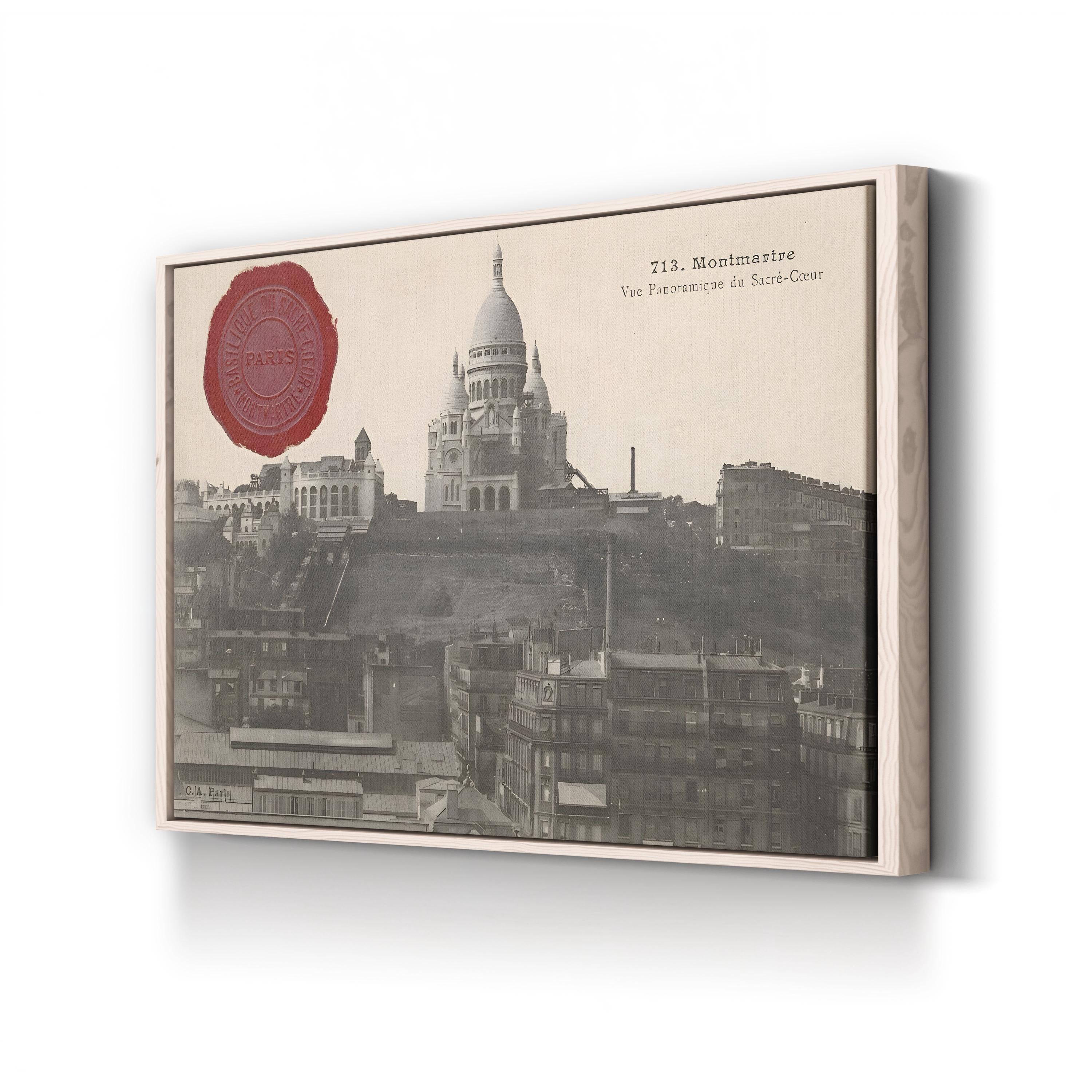 Montmartre & Sacré-Cœur, Paris – Vintage Photography Wall Art | Historic Cityscape Canvas Print