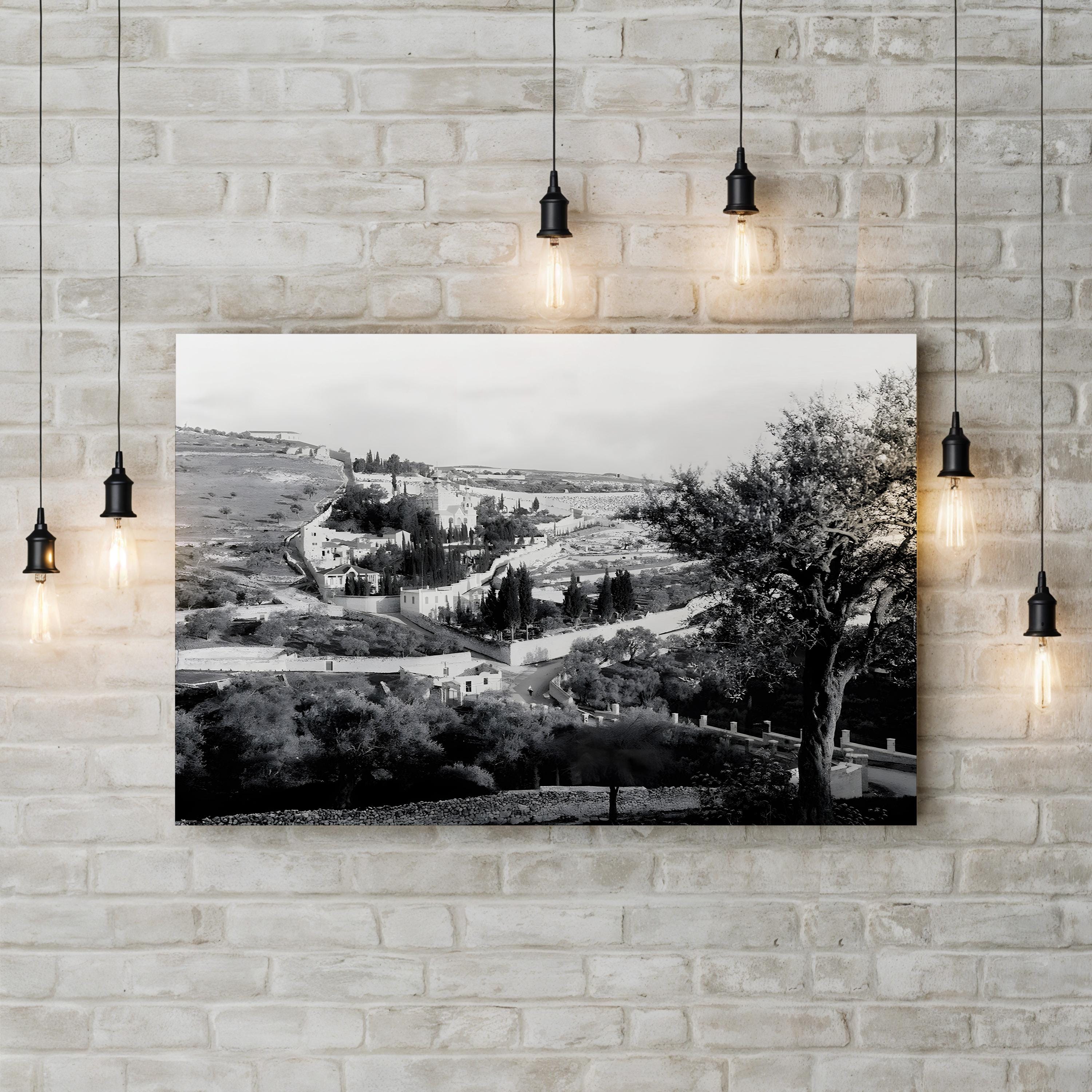 Mount of Olives, Jerusalem c.1900 – Vintage Photography Wall Art | Holy Land Canvas Print