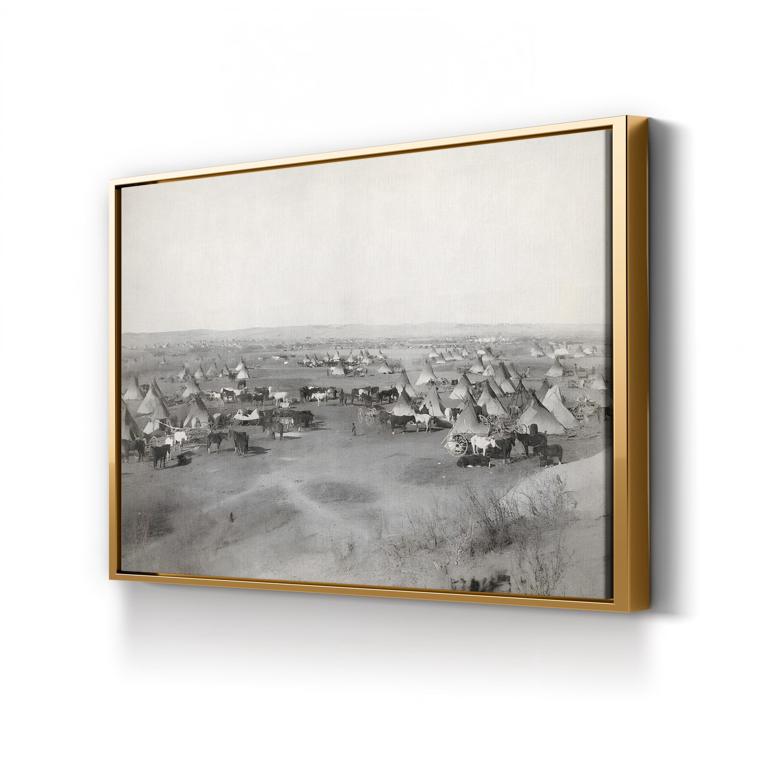 Lakota Sioux Camp, 1891 – Vintage Photography Wall Art | Frontier Canvas Print