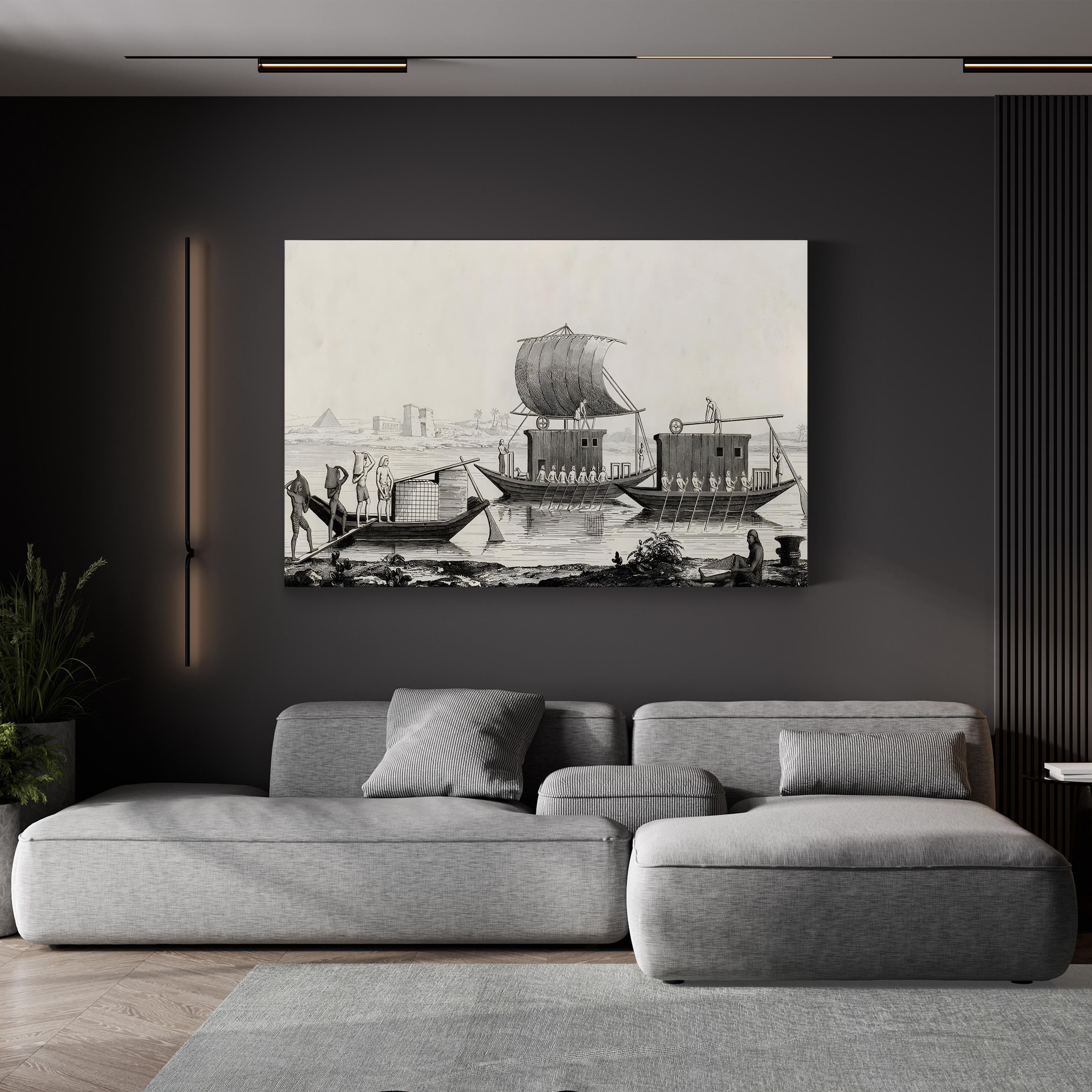 Navigation du Nil by A. Lenoir and E. Ollivier canvas print, Gallery Canvas 1.50"