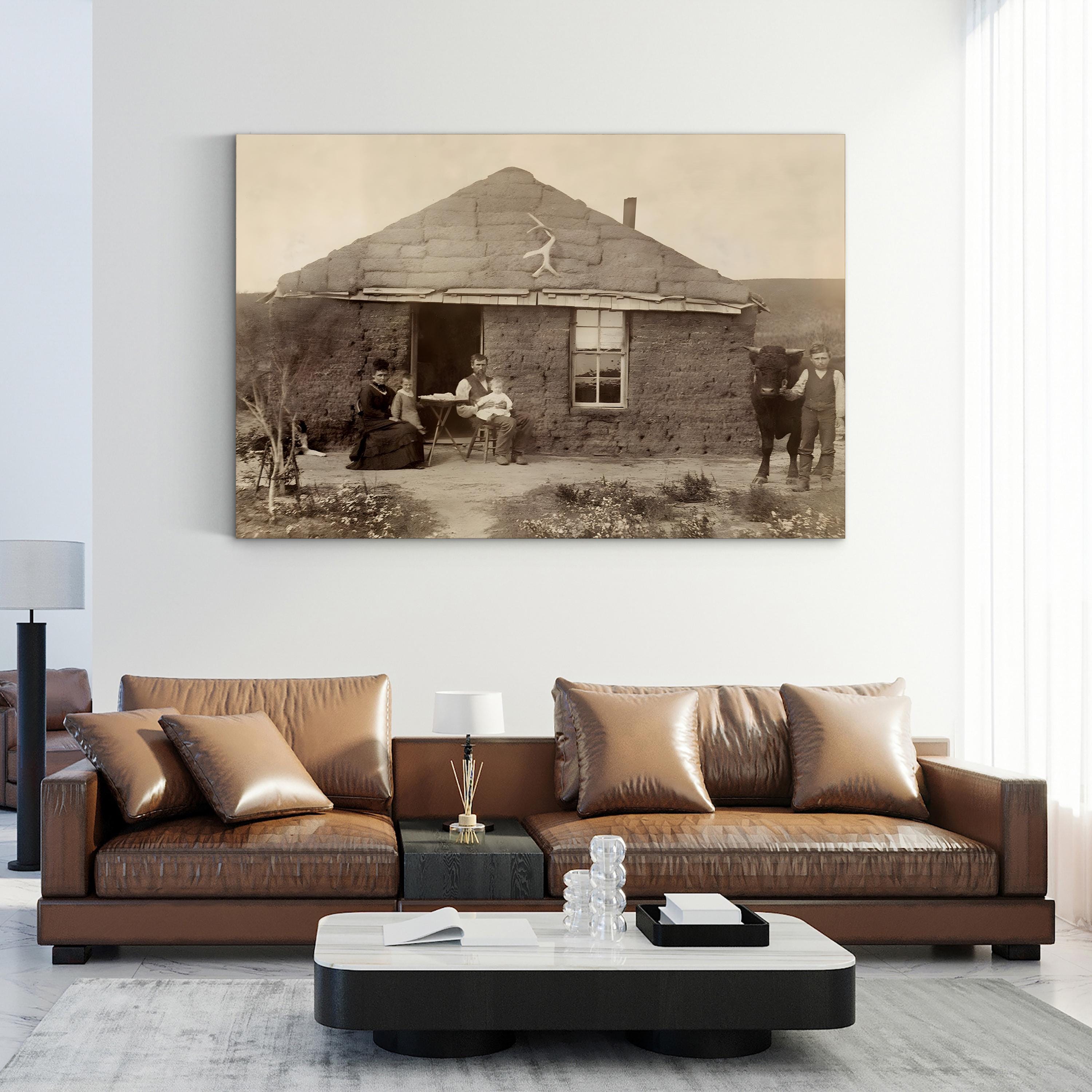 Nebraska Pioneer Family, 1886 – Vintage Photography Wall Art | Frontier Canvas Print