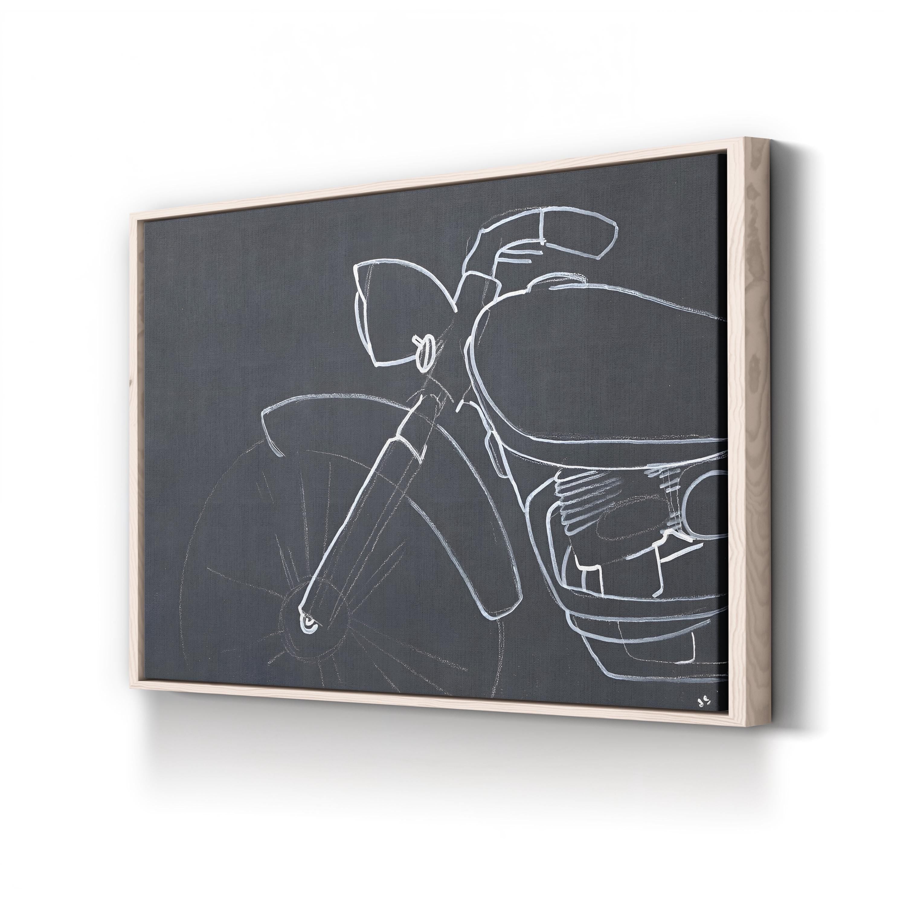 Odds and Ends V Motorcycle Line Art – Joshua Schicker Wall Art | Minimalist Canvas Print