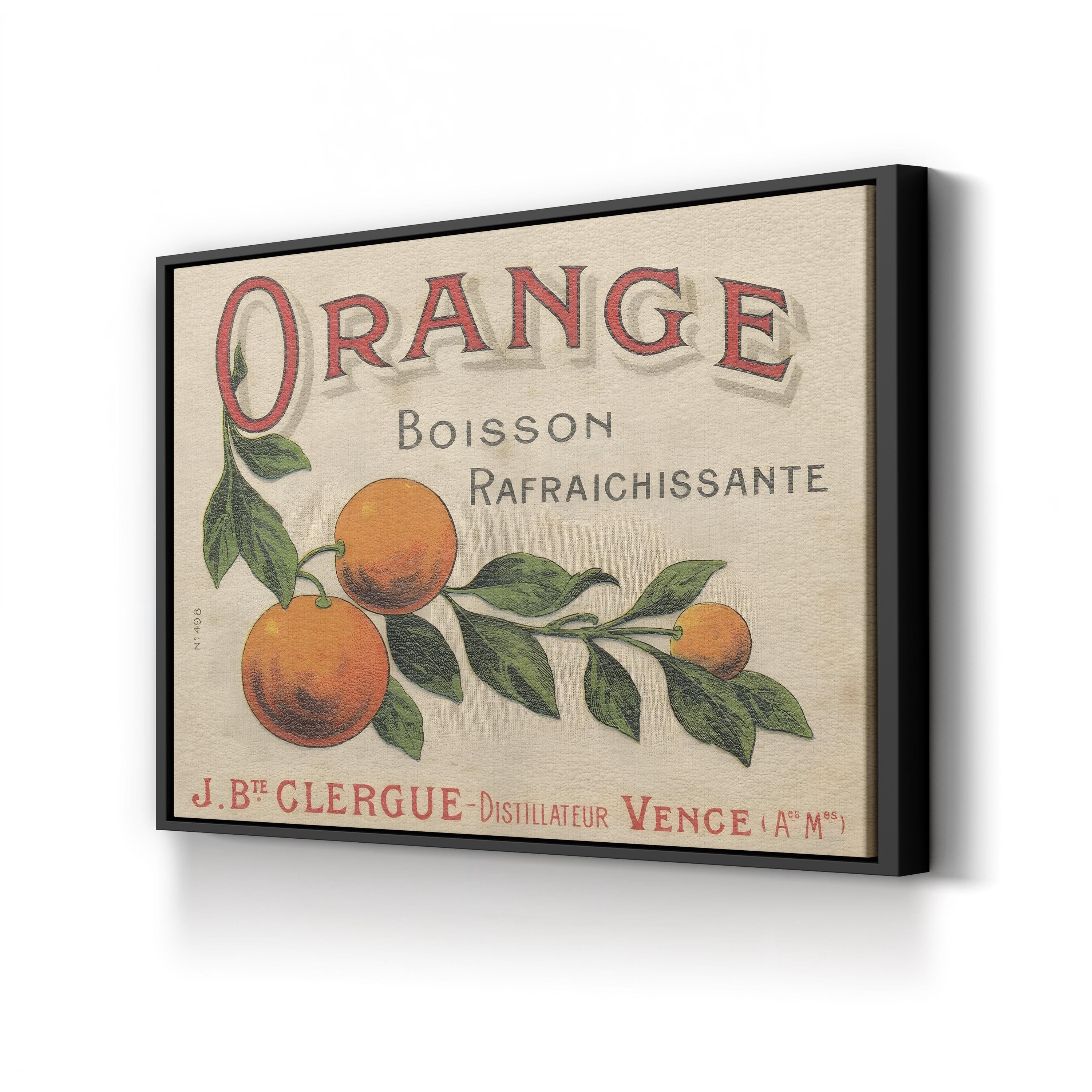 French Orange Label – Period Illustration Wall Art | Retro Kitchen Canvas Print
