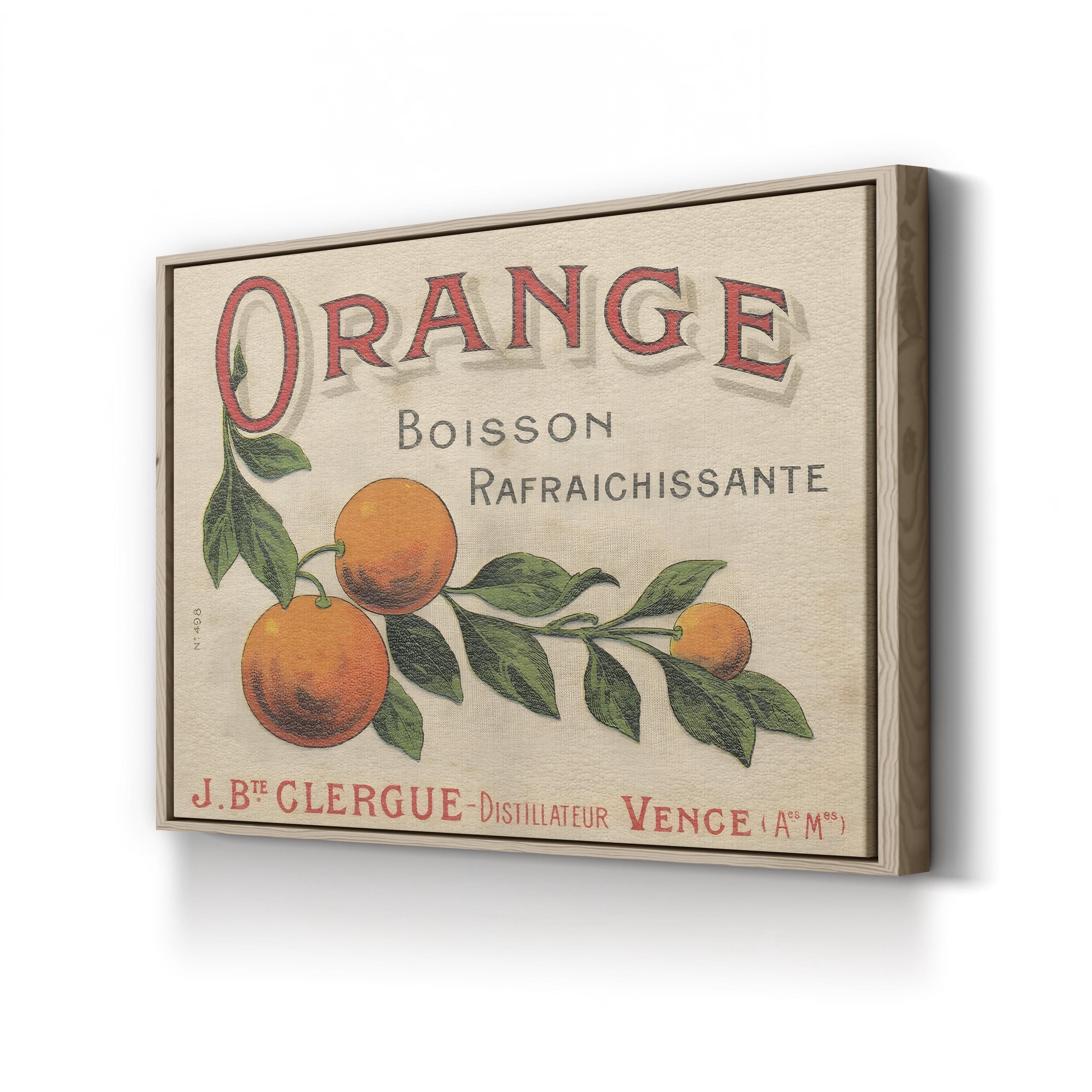 French Orange Label – Period Illustration Wall Art | Retro Kitchen Canvas Print