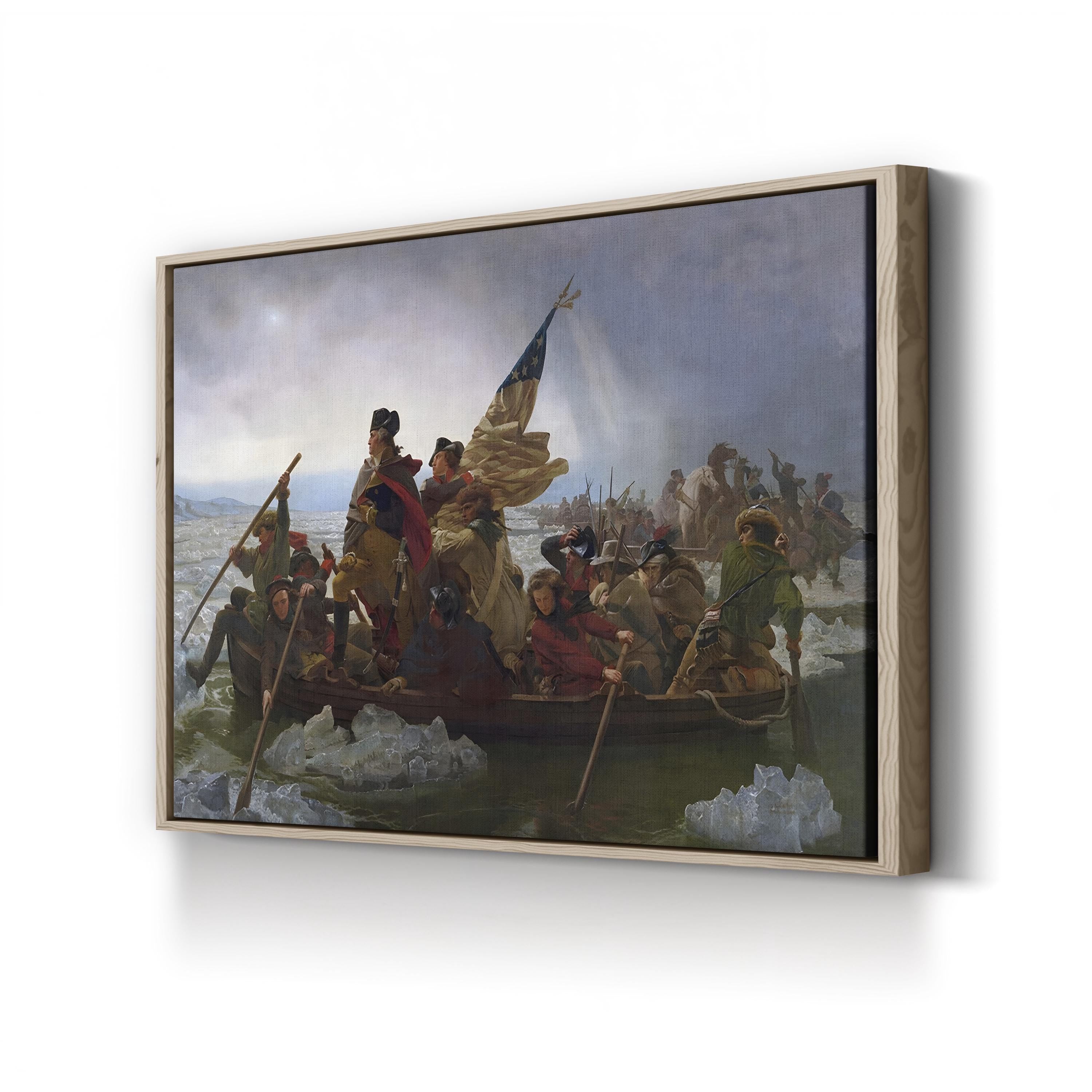 George Washington Crossing the Delaware Canvas Print – American Revolutionary War History Art