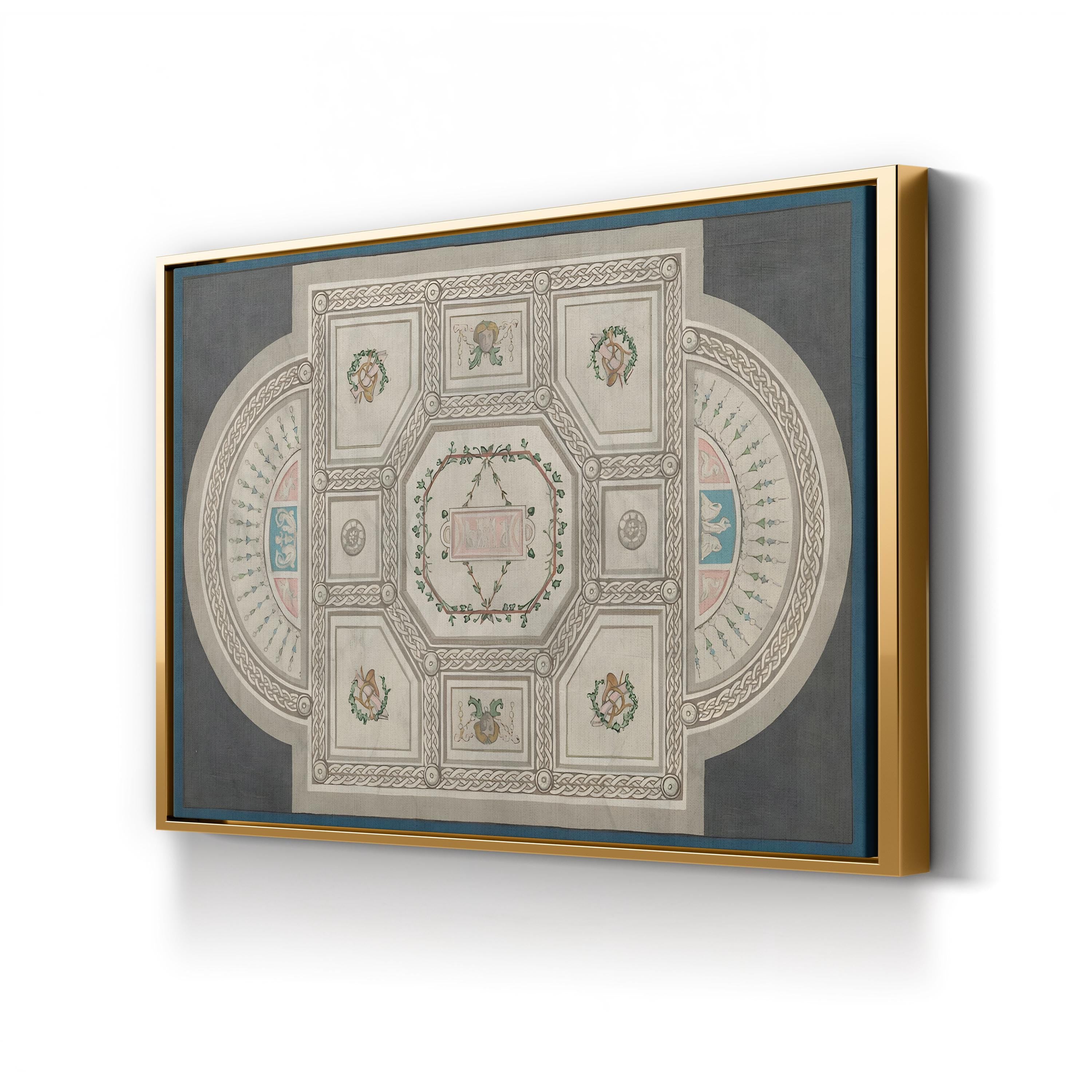 Parisian Ceiling Design by June Erica Vess canvas print in Gold framed canvas