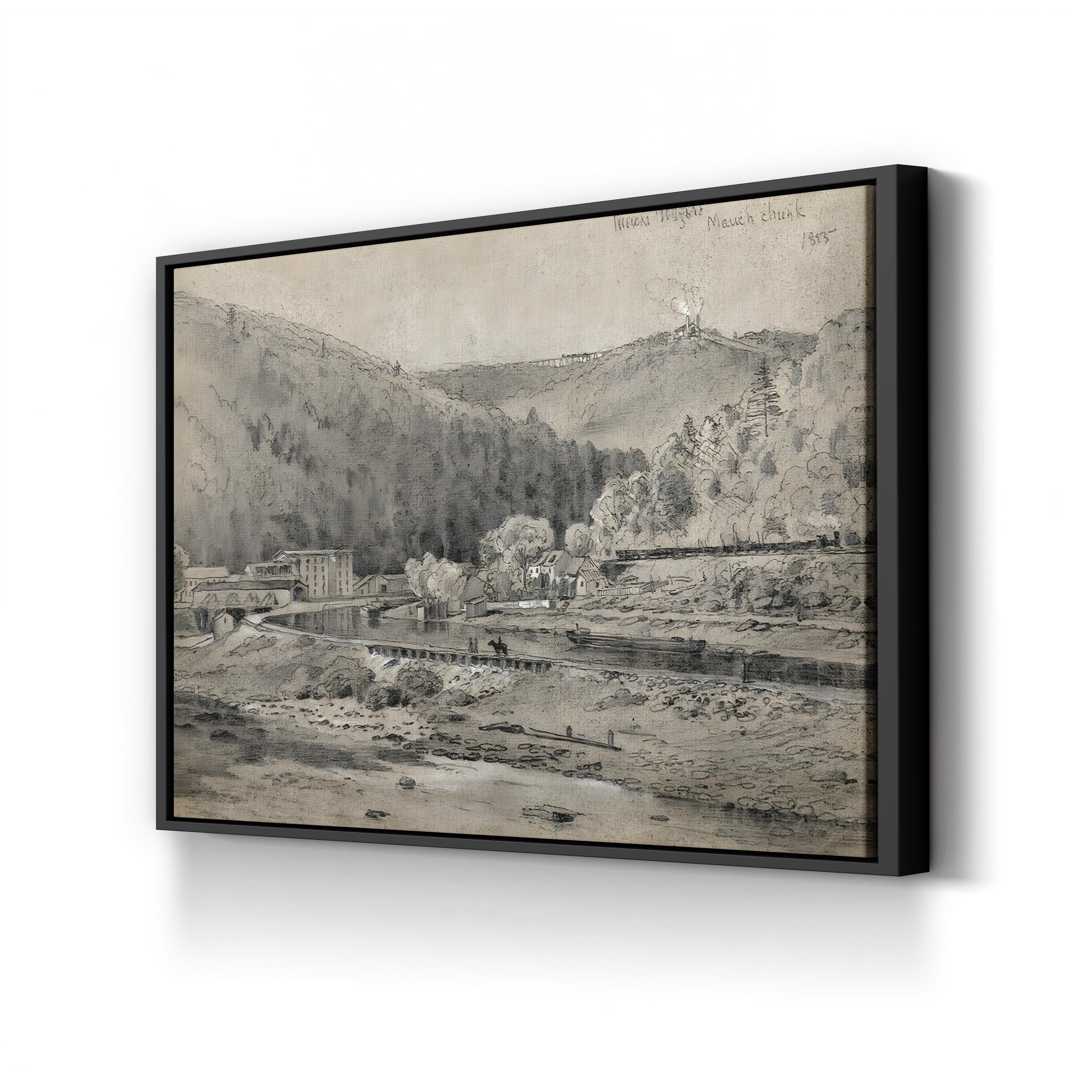 Mauch Chunk, Mount Pisgah – Period Illustration Wall Art | Historic Pennsylvania Canvas Print