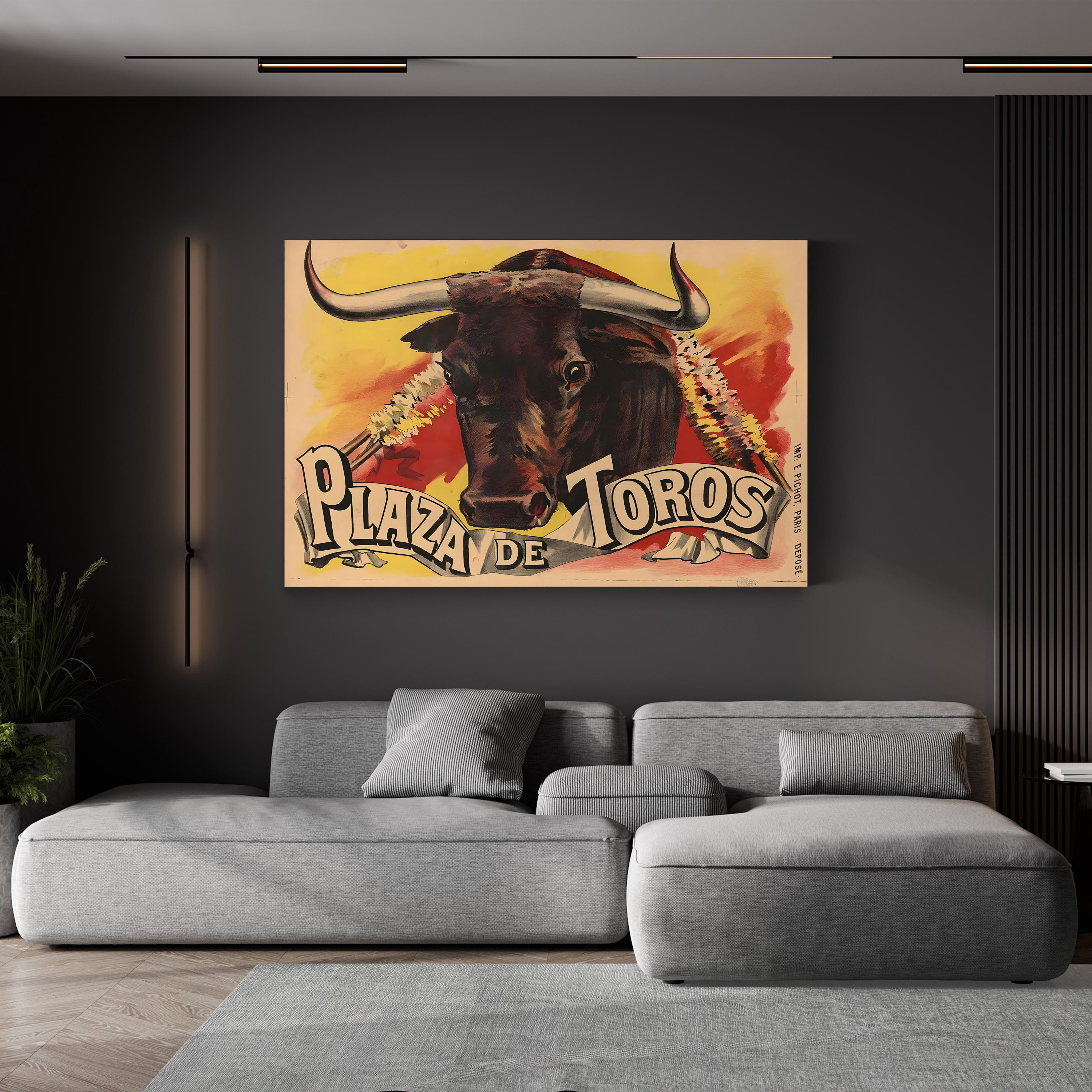 Spanish Advertising Art Vintage Bullfighting Poster at Plaza De Toro's