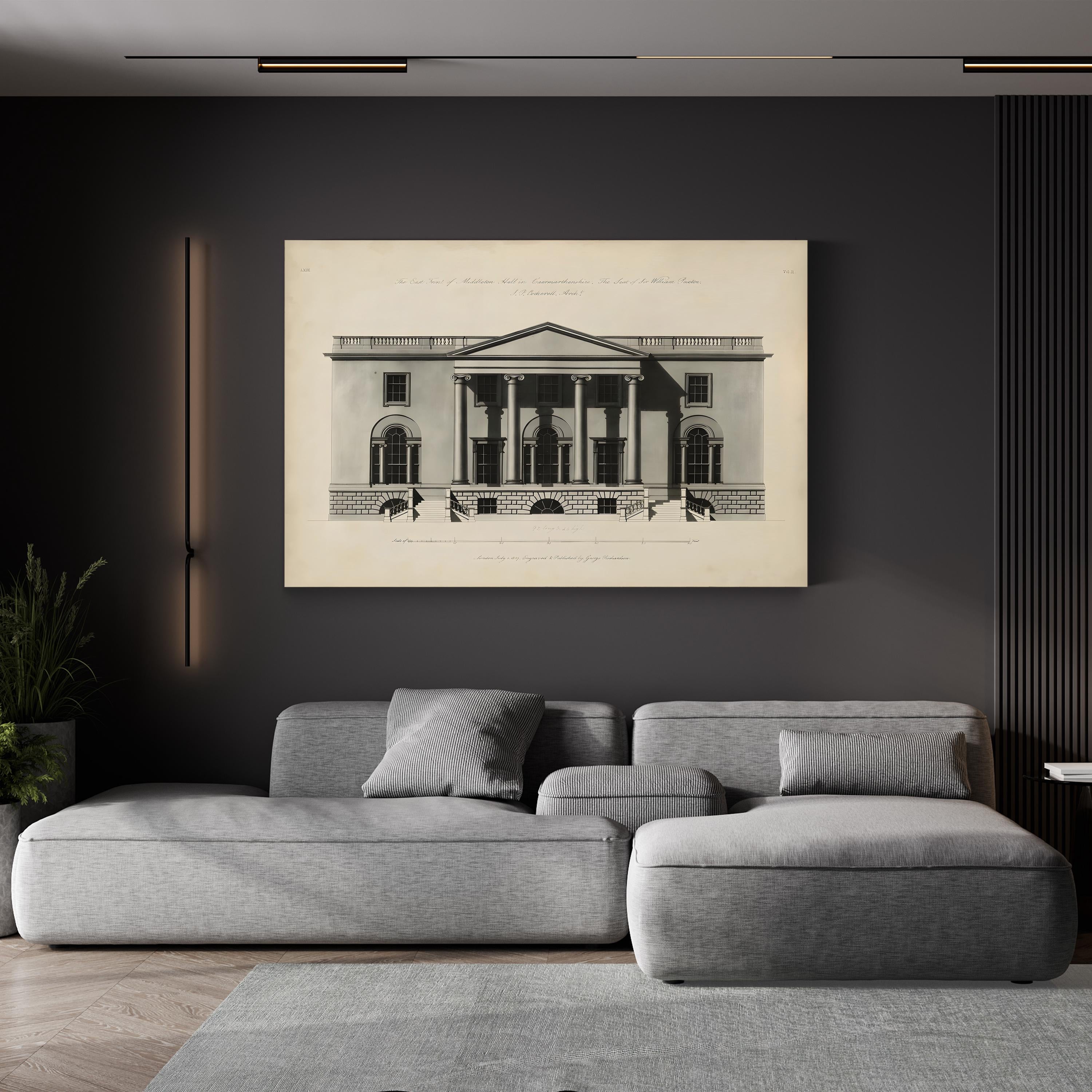 Richardson Architecture I Wall Art – Black and White Classical Architectural Print