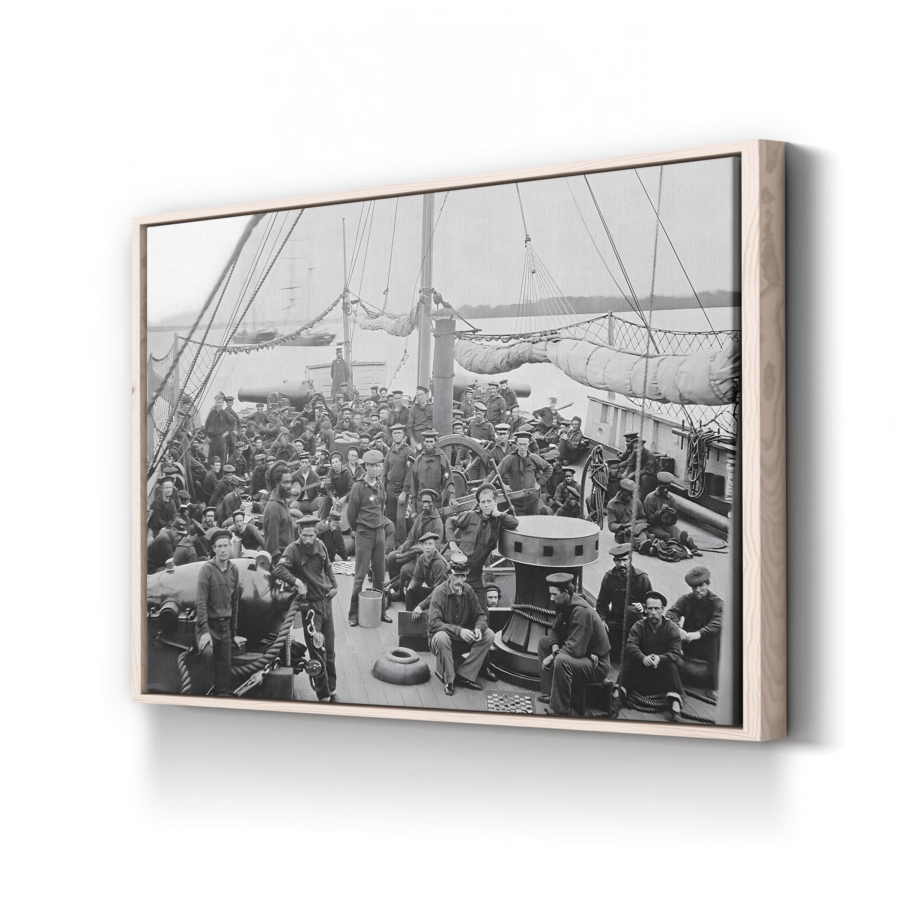 USS Mendota Gunboat Canvas Print: Civil War Maritime Art