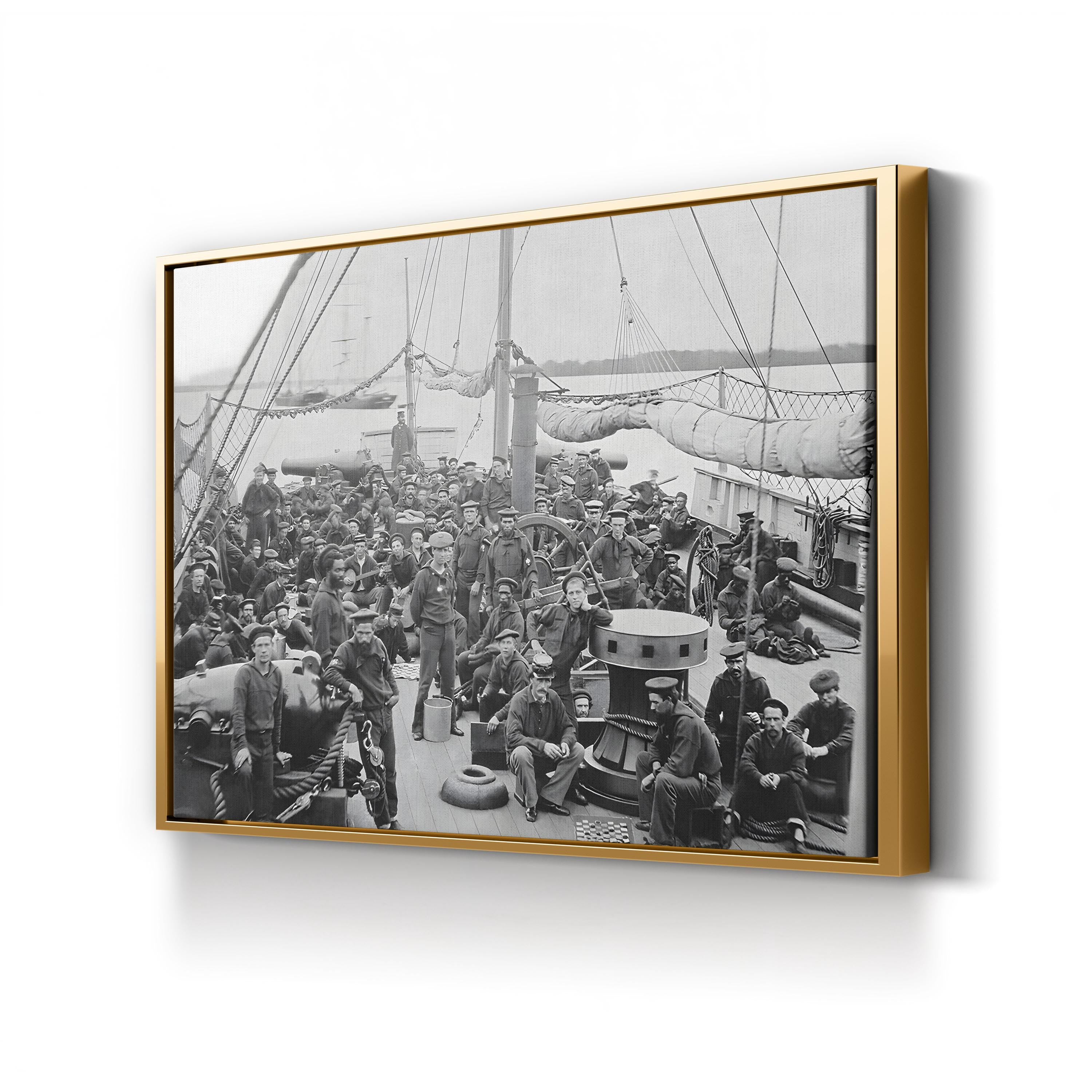 USS Mendota Gunboat Canvas Print: Civil War Maritime Art