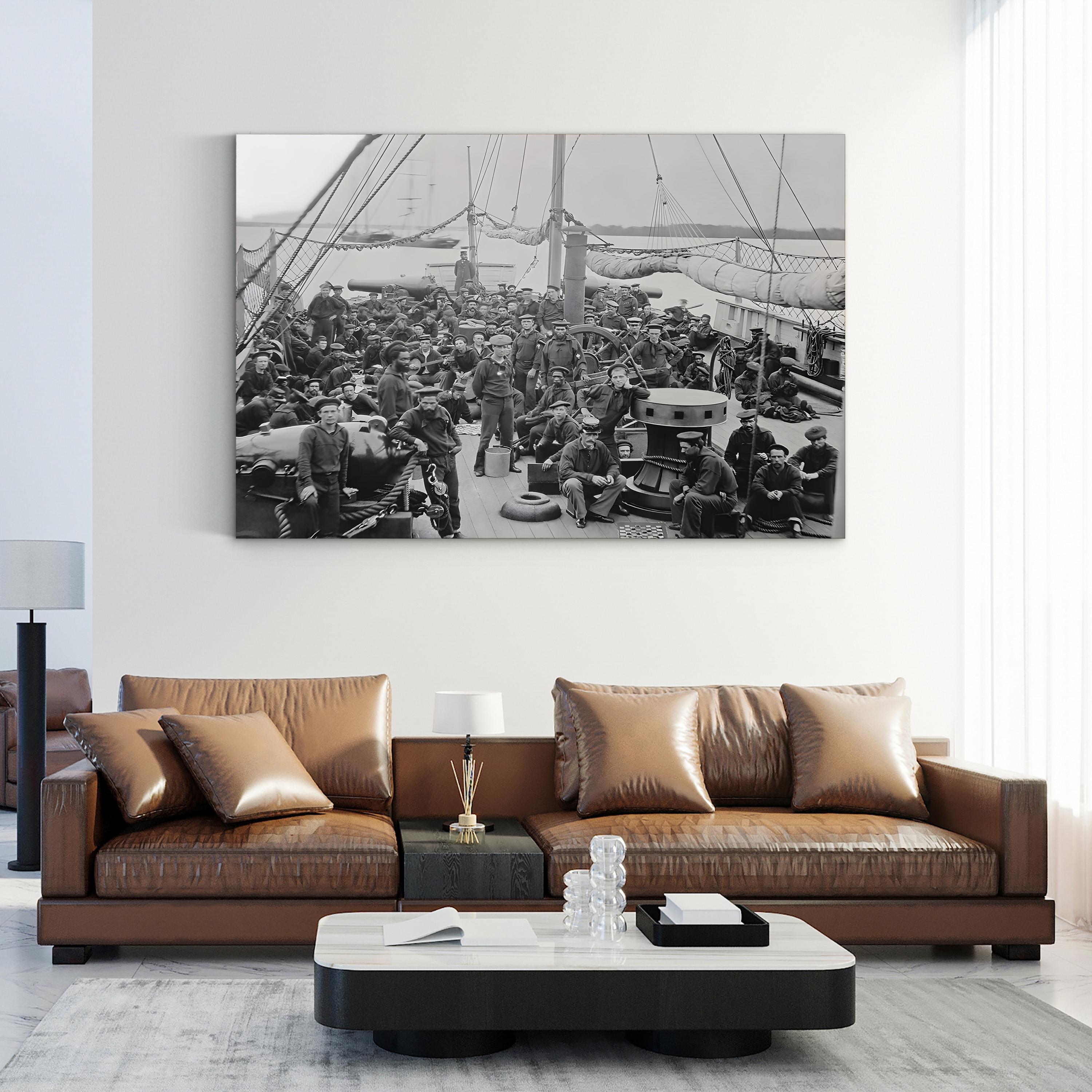 USS Mendota Gunboat Canvas Print: Civil War Maritime Art