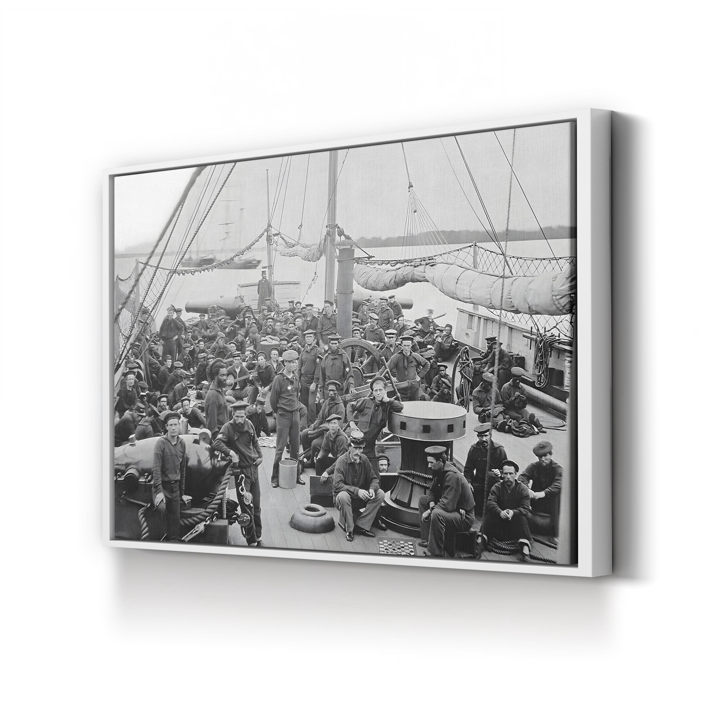 USS Mendota Gunboat Canvas Print: Civil War Maritime Art