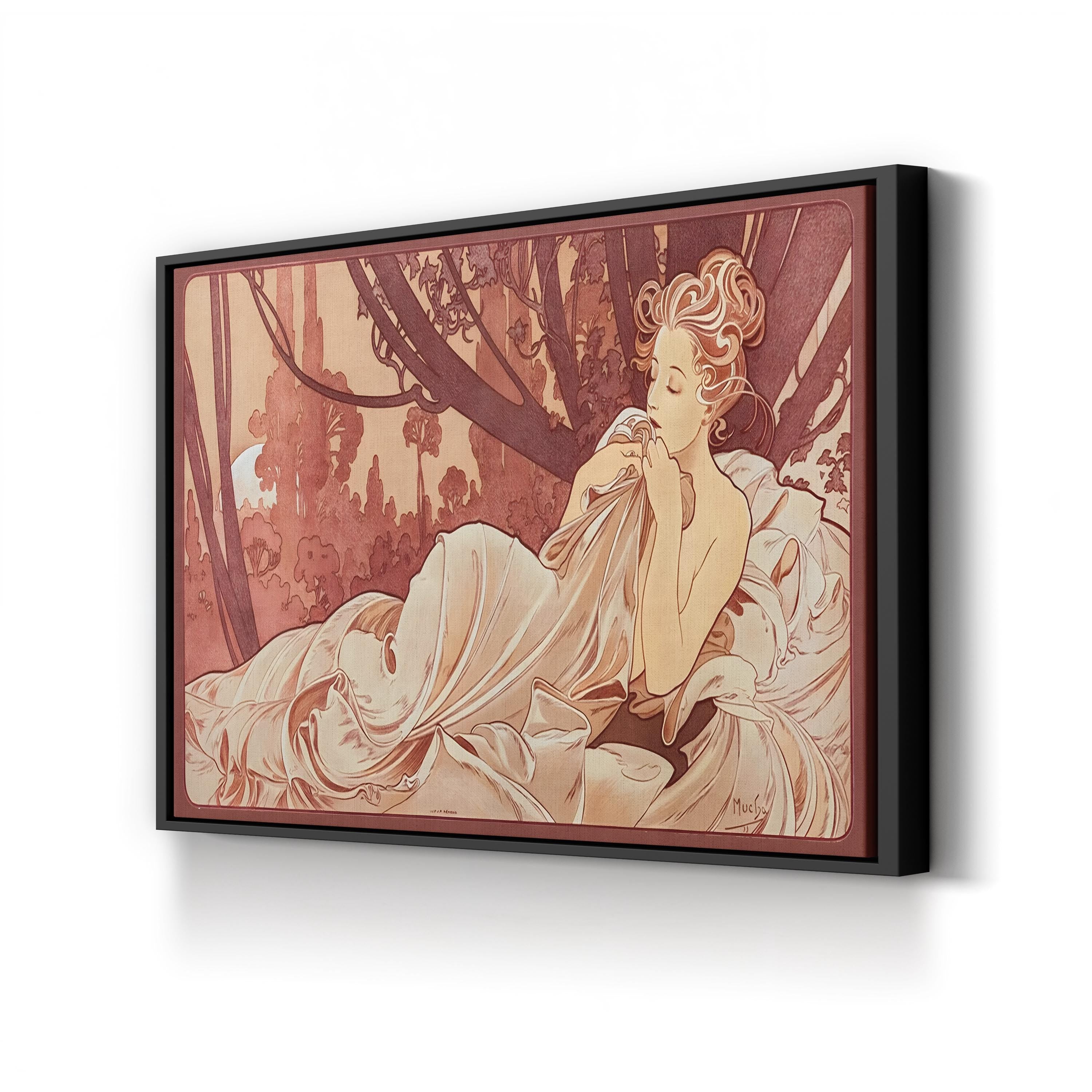 Sepia Mucha Wall Art by Vintage Apple Collection – Classical Figurative Illustration