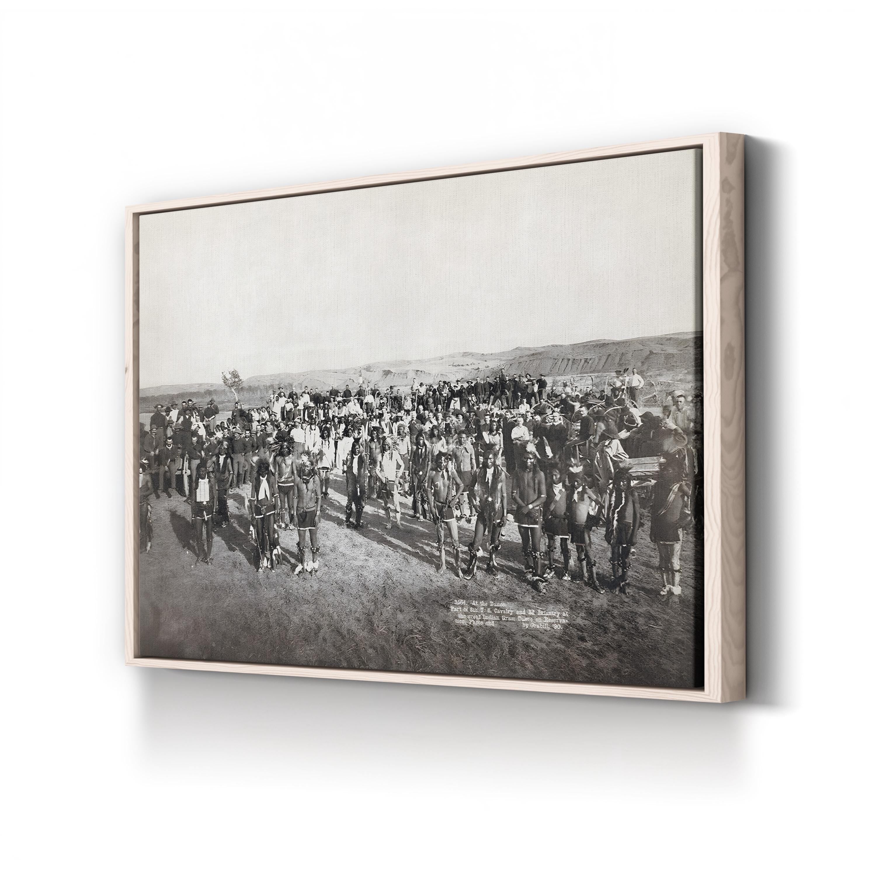 Sioux Dance, 1890 Wall Art | Black and White Native American History Canvas Print