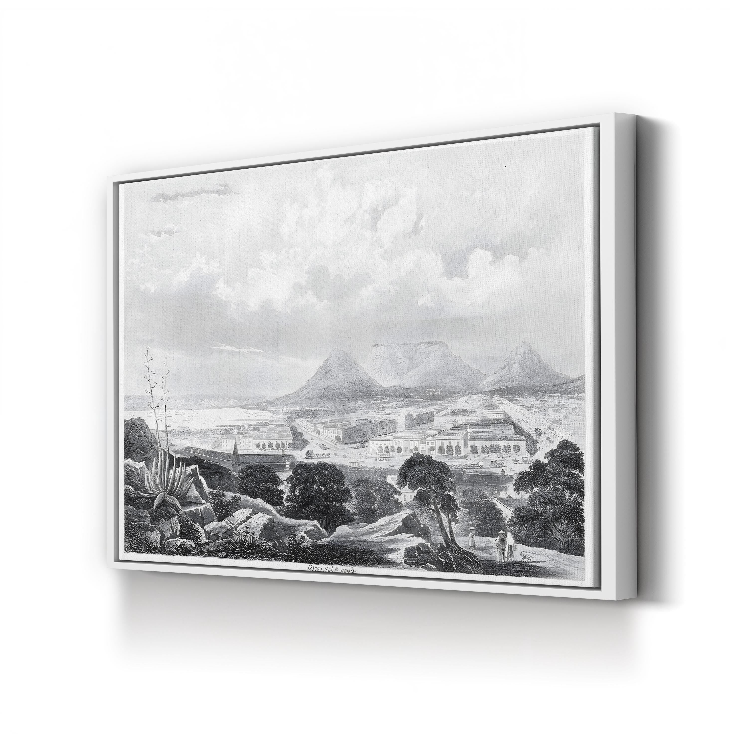 South Africa, Cape Town Wall Art – 19th Century Black and White Landscape