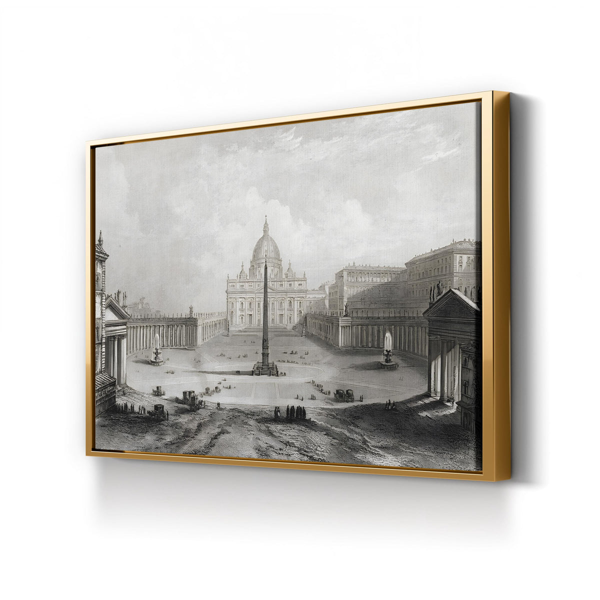 St. Peter's Basilica, Rome by Giovanni Battista Piranesi canvas print in a gold frame