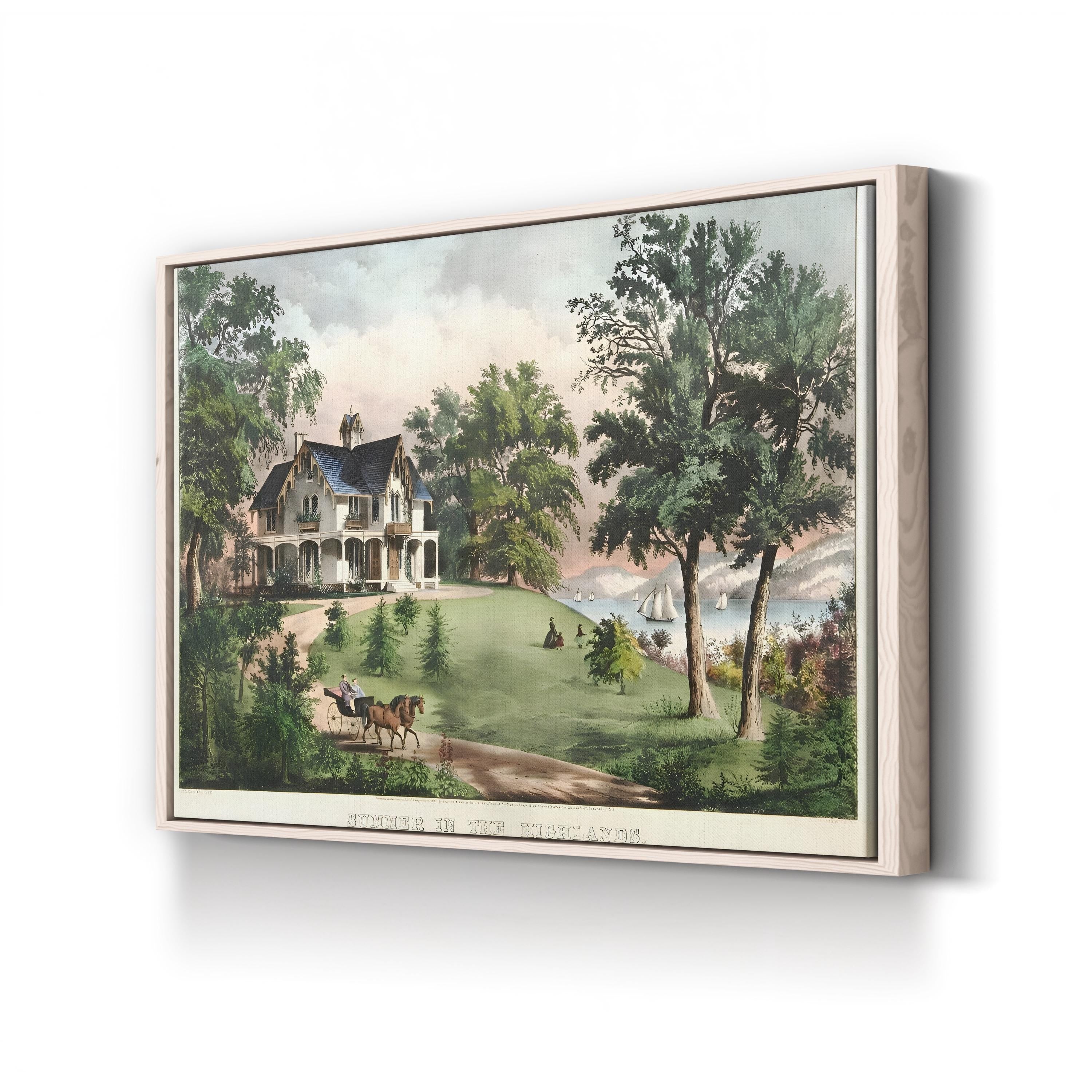 Summer in the Highlands, 1867 – Currier & Ives Wall Art | Scenic Landscape Canvas Print