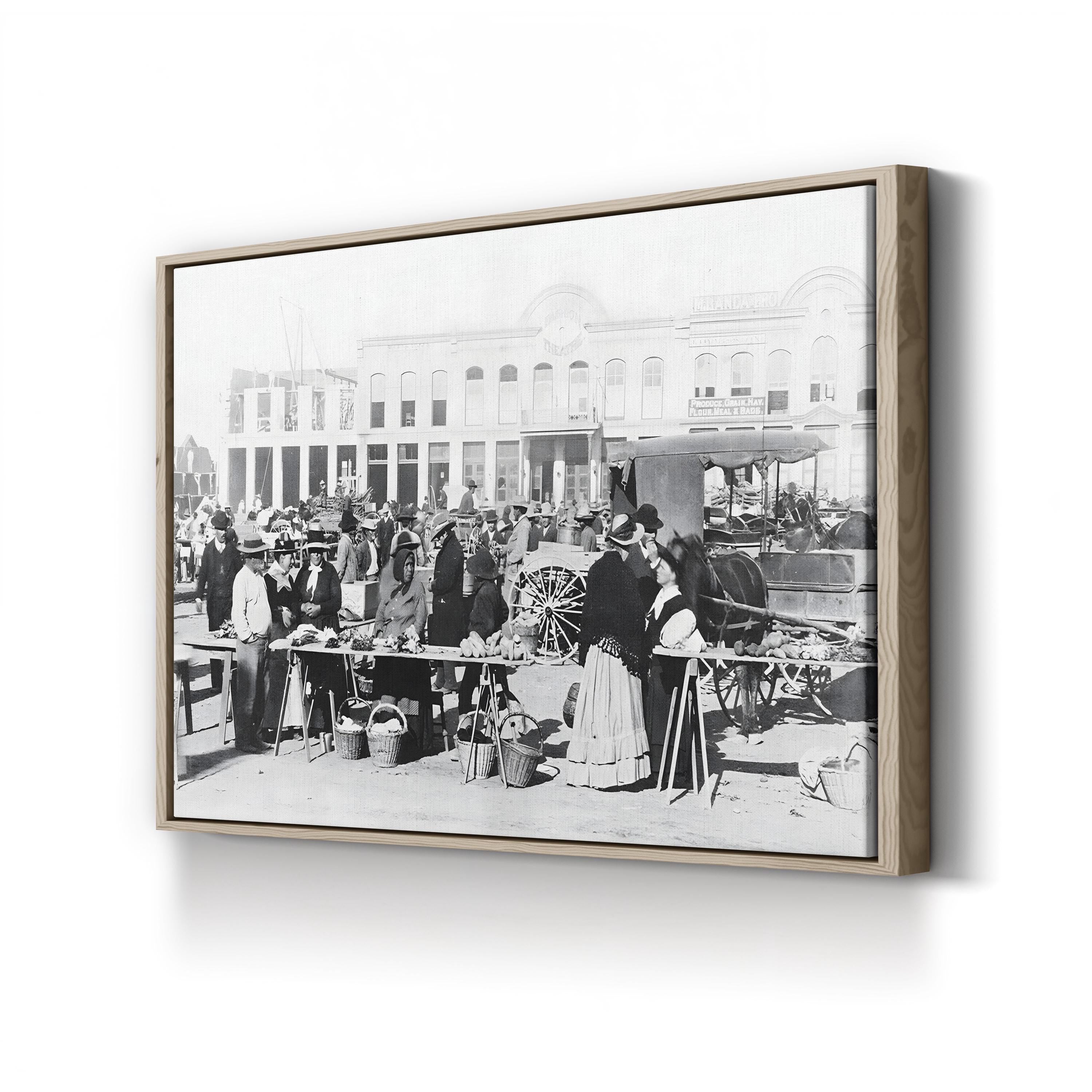 Vintage Texas Market, 1887 – Vintage Photography Wall Art | Western Town Canvas Print