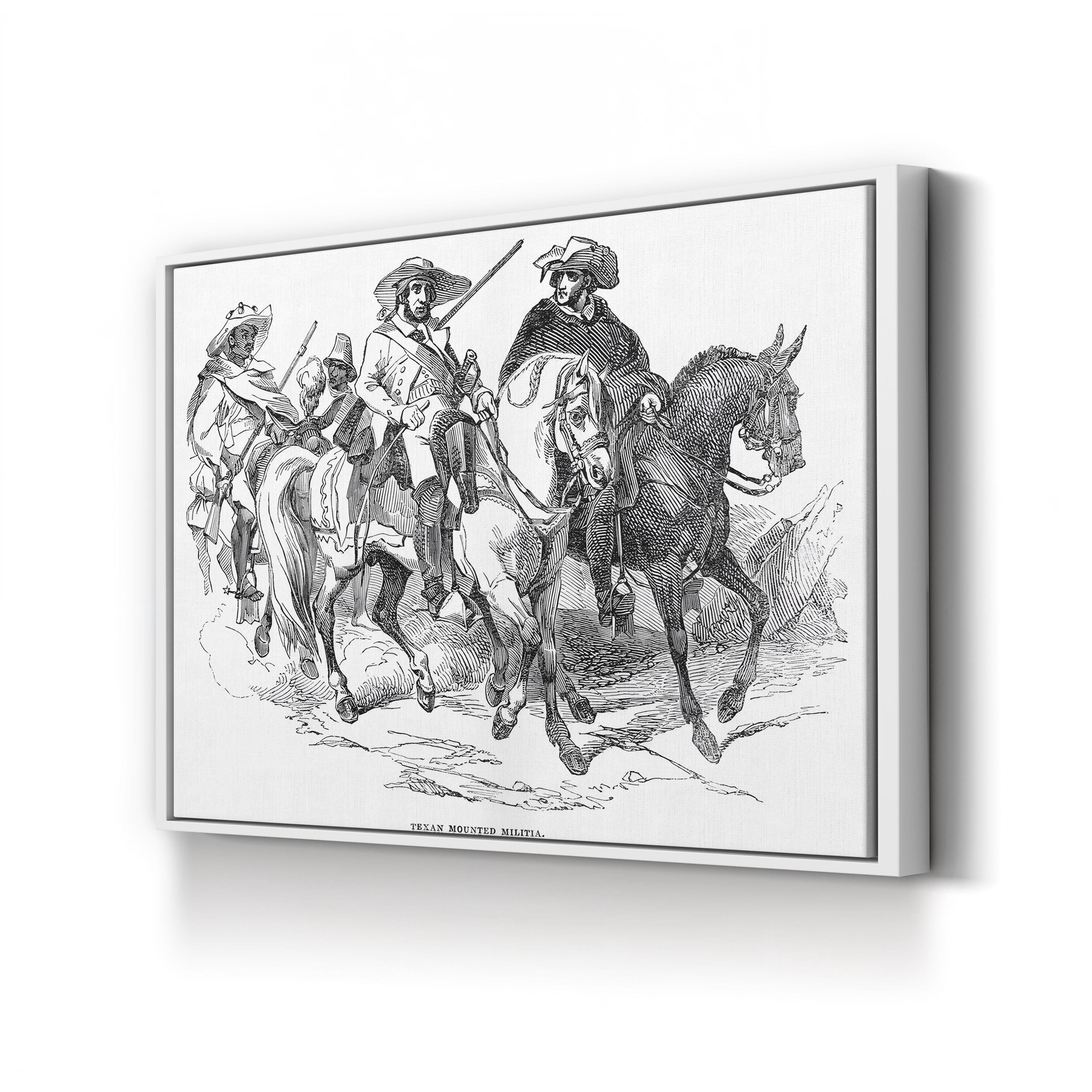 Texas Rangers 1842 Canvas Print – Vintage Western Cowboy on Horse Wall Art