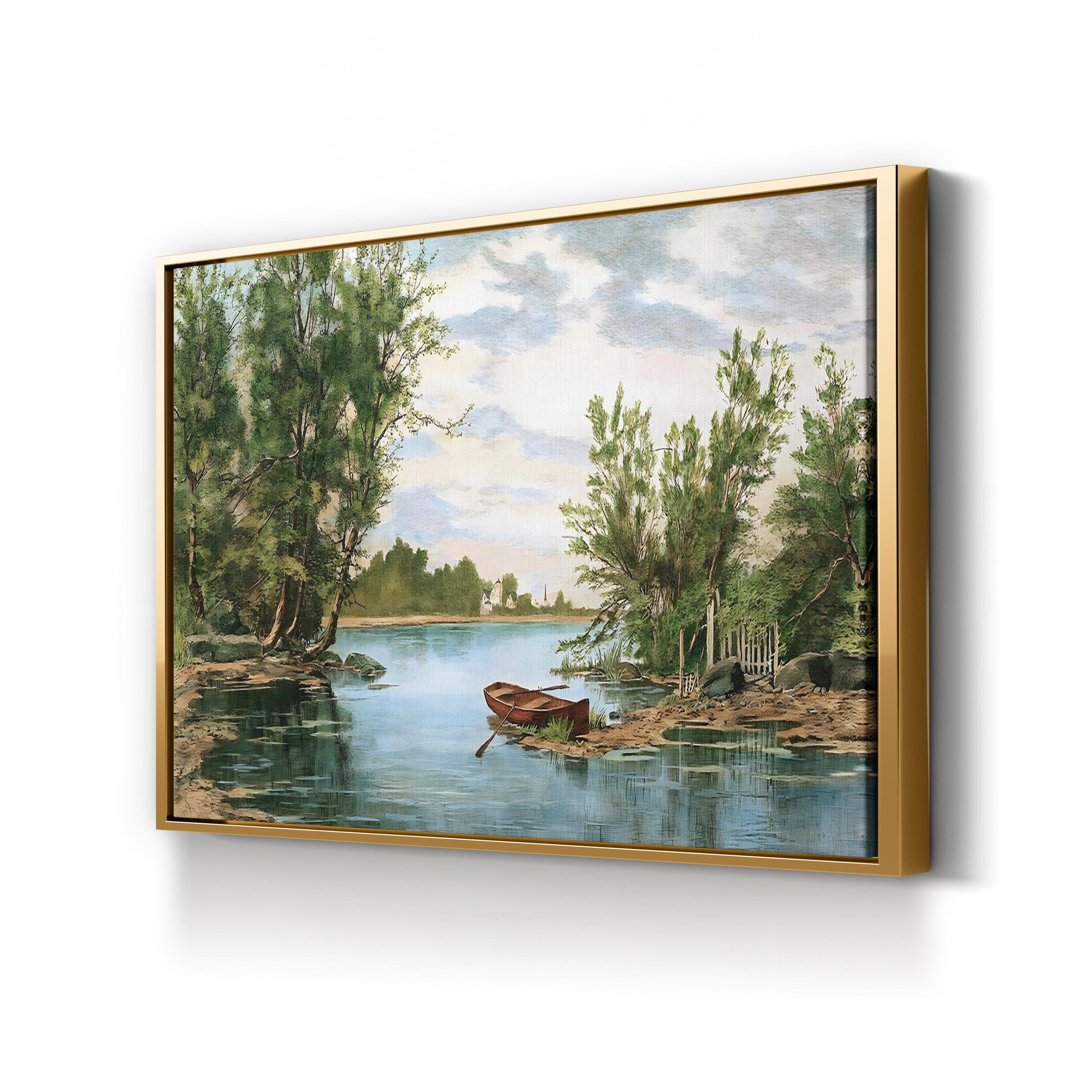 The Cove Canvas Art – Tranquil River Landscape Wall Decor