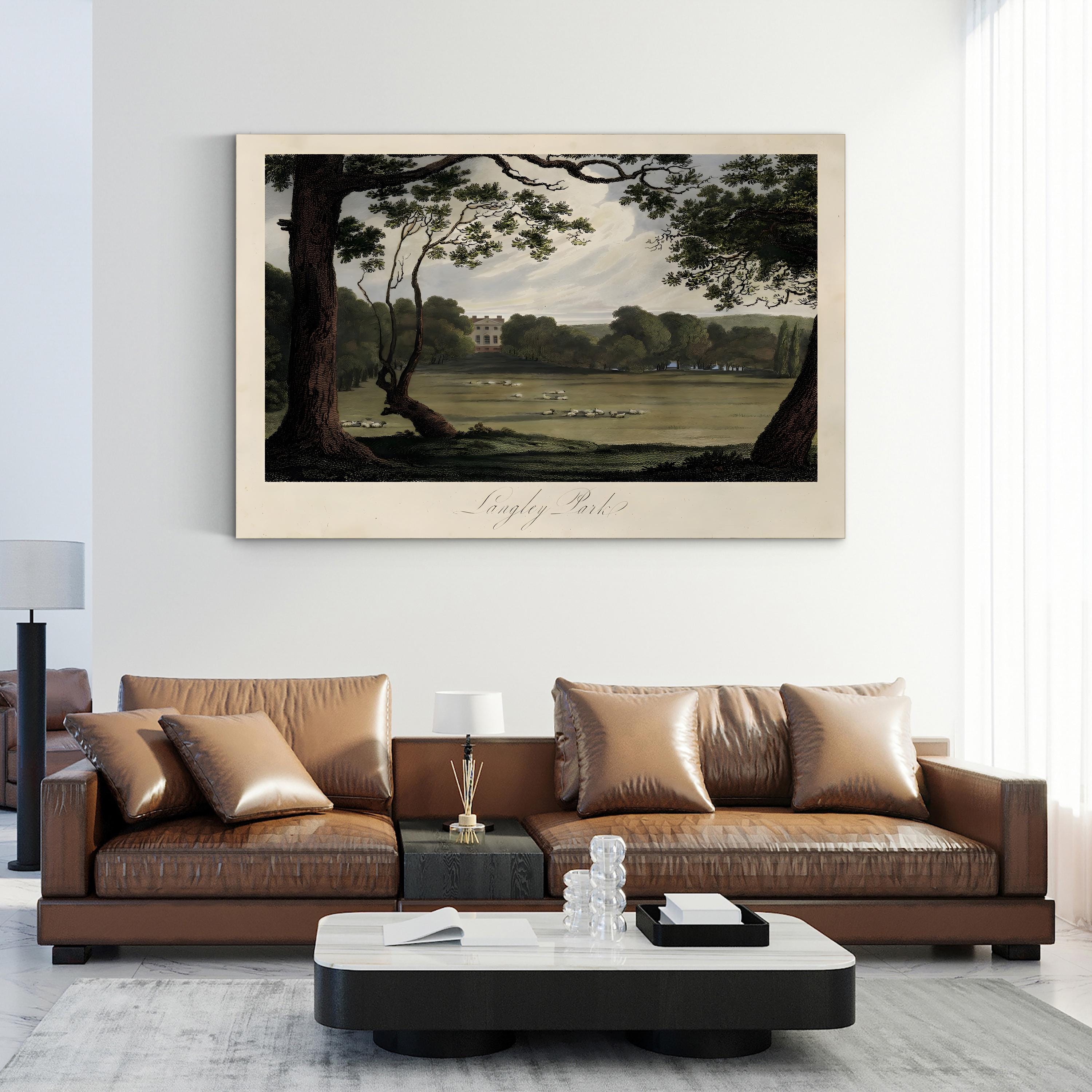English Countryside IV – Period Illustration Wall Art | Pastoral Landscape Canvas Print