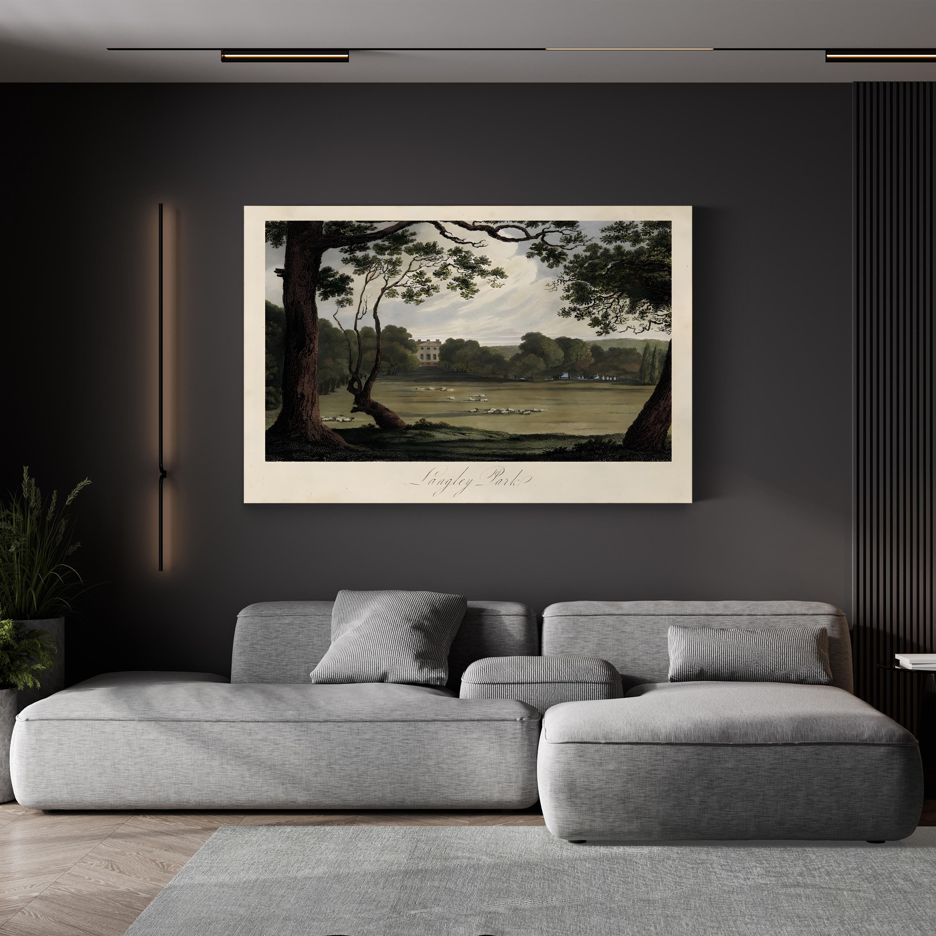 English Countryside IV – Period Illustration Wall Art | Pastoral Landscape Canvas Print
