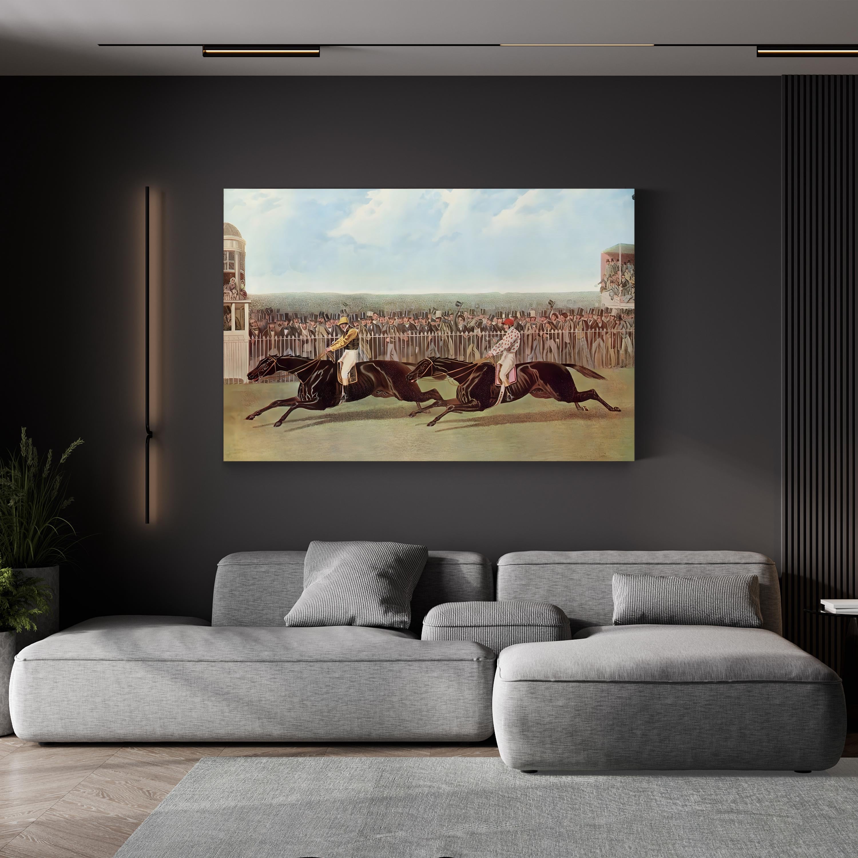 The Flying Dutchman and Voltigeur at York Racecourse Wall Art | 19th Century British Horse Racing Print